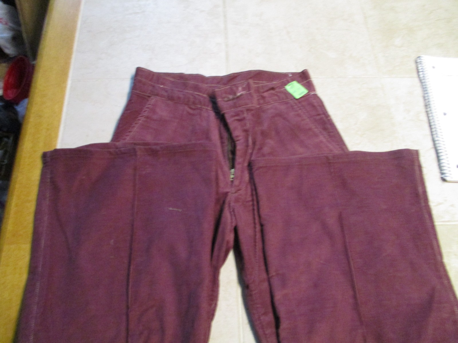 Landlubber Tango VTG Burgandy Corduroy Bell Bottom pants Jeans W30 Hippie Disco