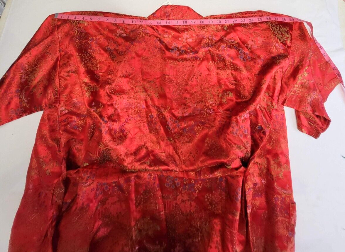 Red 100% Silk Kimono Robe Vintage Double Peach New With Tag Size F2 US 8