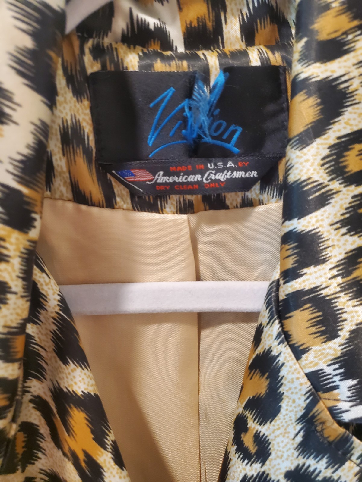 Vintage 1980s Leopard Print Coat Bold Animal Print Vision Made In USA