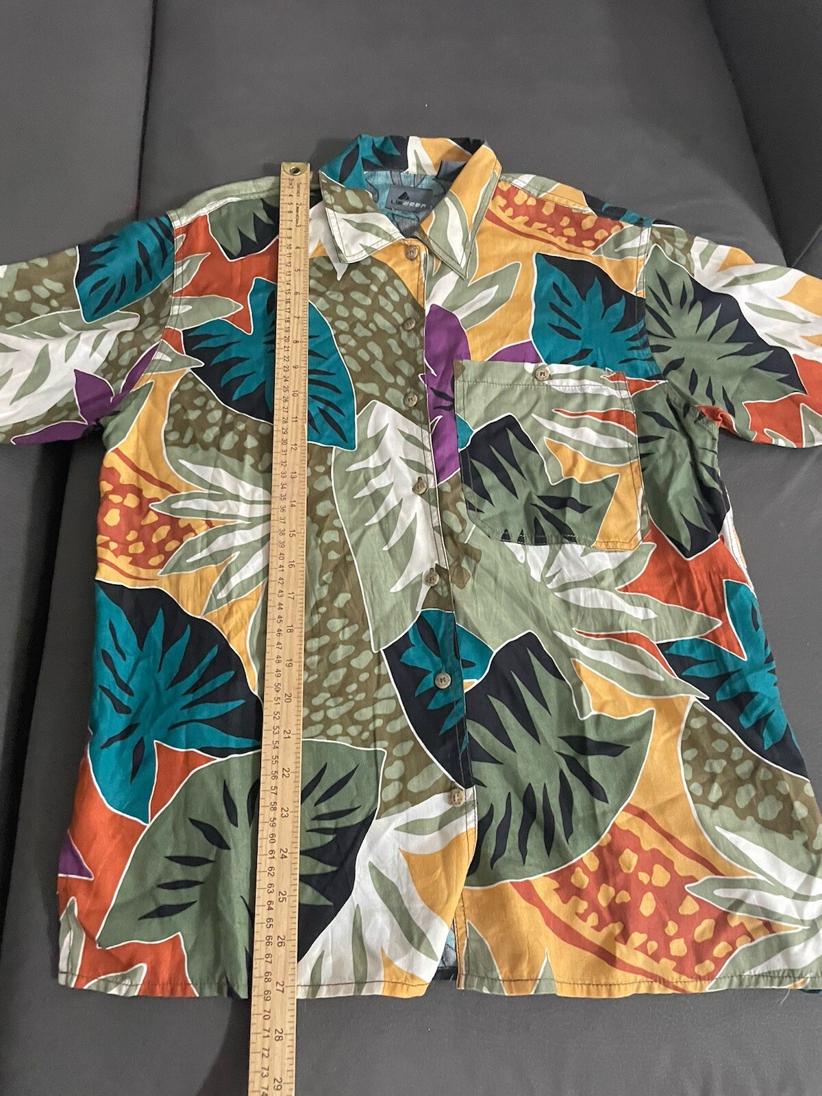Vintage Lizwear Collared Floral Shirt,Short Sleeves,One Front Pocket, Size S#26