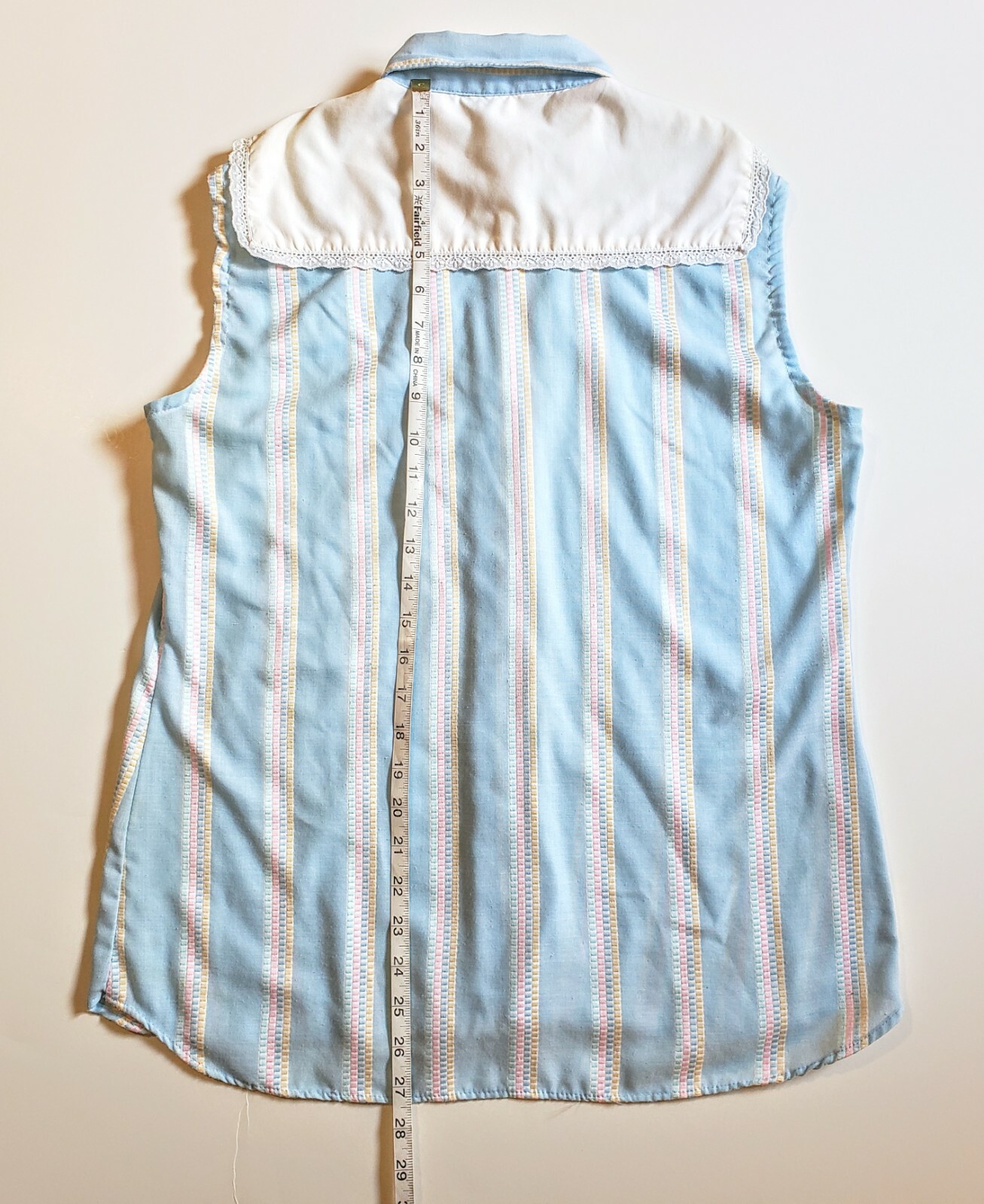 Western Vintage ☆KARMAN☆ Pearl Snap-Up Sleeveless Top Size 15/16 •USA Made•