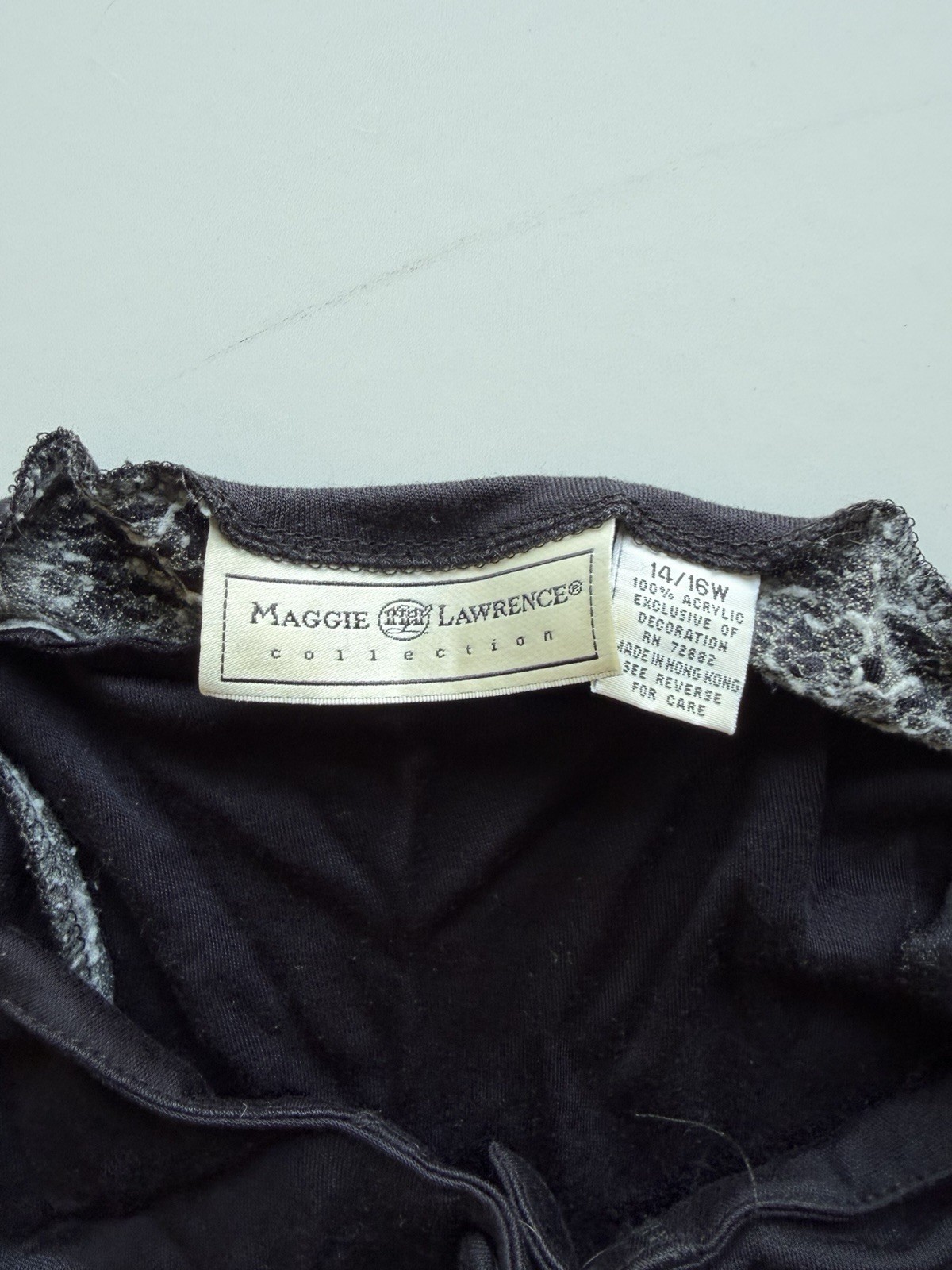 Vintage 90s Maggie Lawrence Knit Dress 14/16W Black White Button Front Y2K