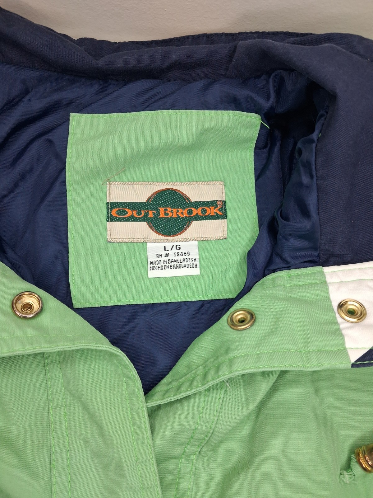 Out Brook Women’s Vintage 80S jacket light green L Padded shoulders
