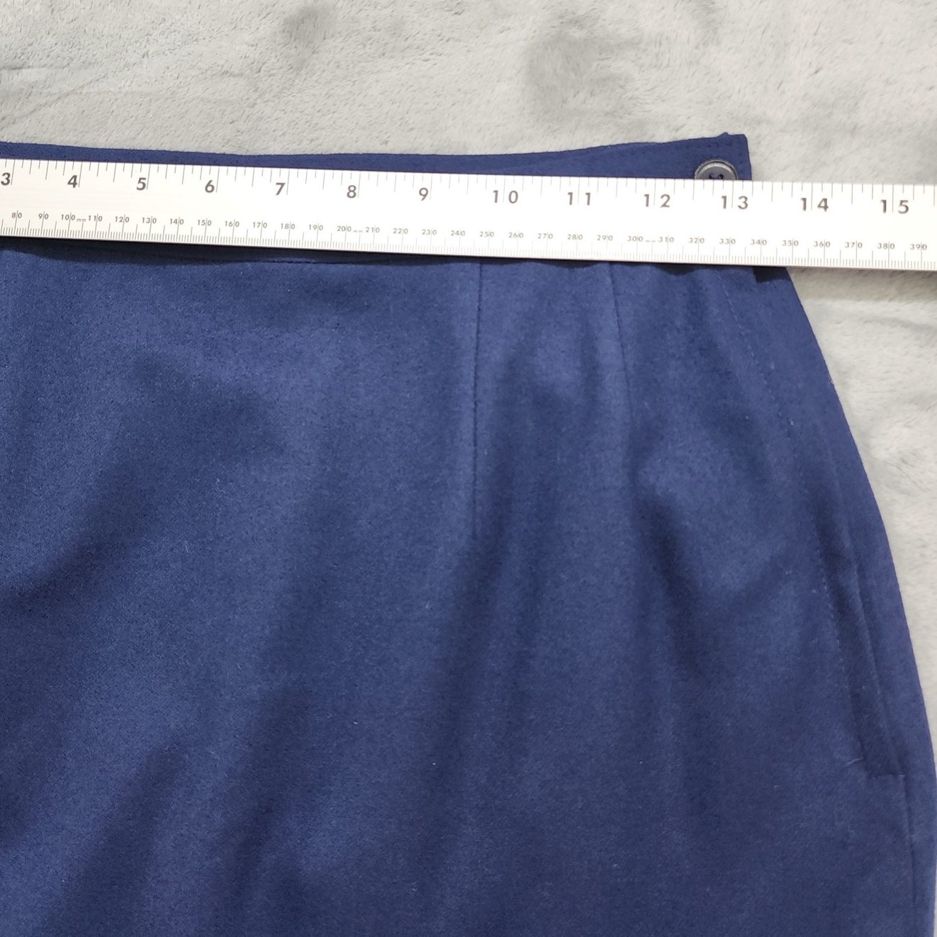 Vintage 70s Pendleton Skirt Womens 8 Blue Wool Pencil Side Button Zip Office