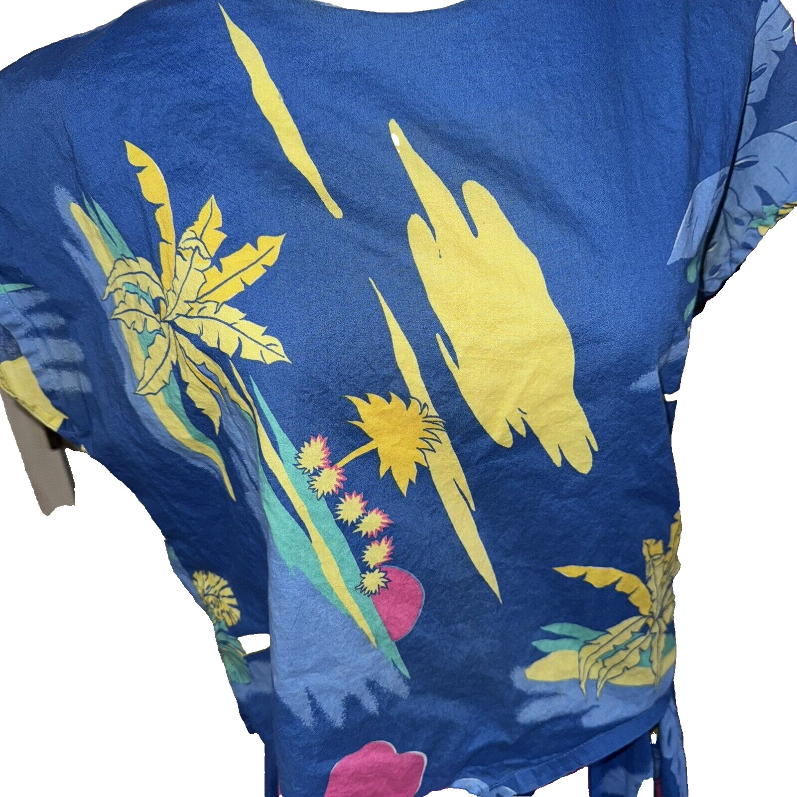 Vintage 60’s Glamour Girl Tropical Pull on Skirt Boxy Top Floral Hawaii Small