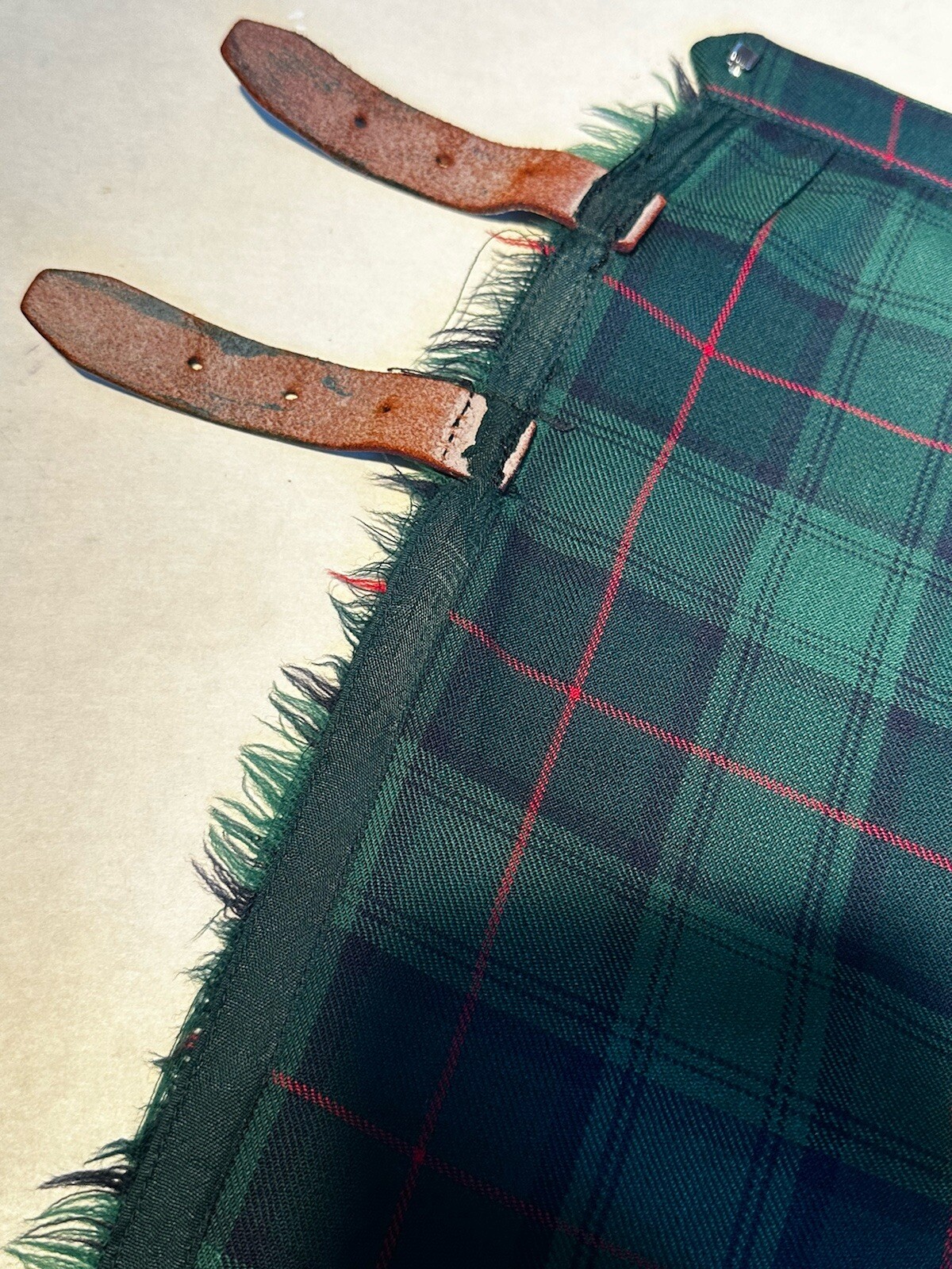 Vintage Florence Walsh Green Blue Red Plaid Kilt Skirt Sz XS Pre-owned