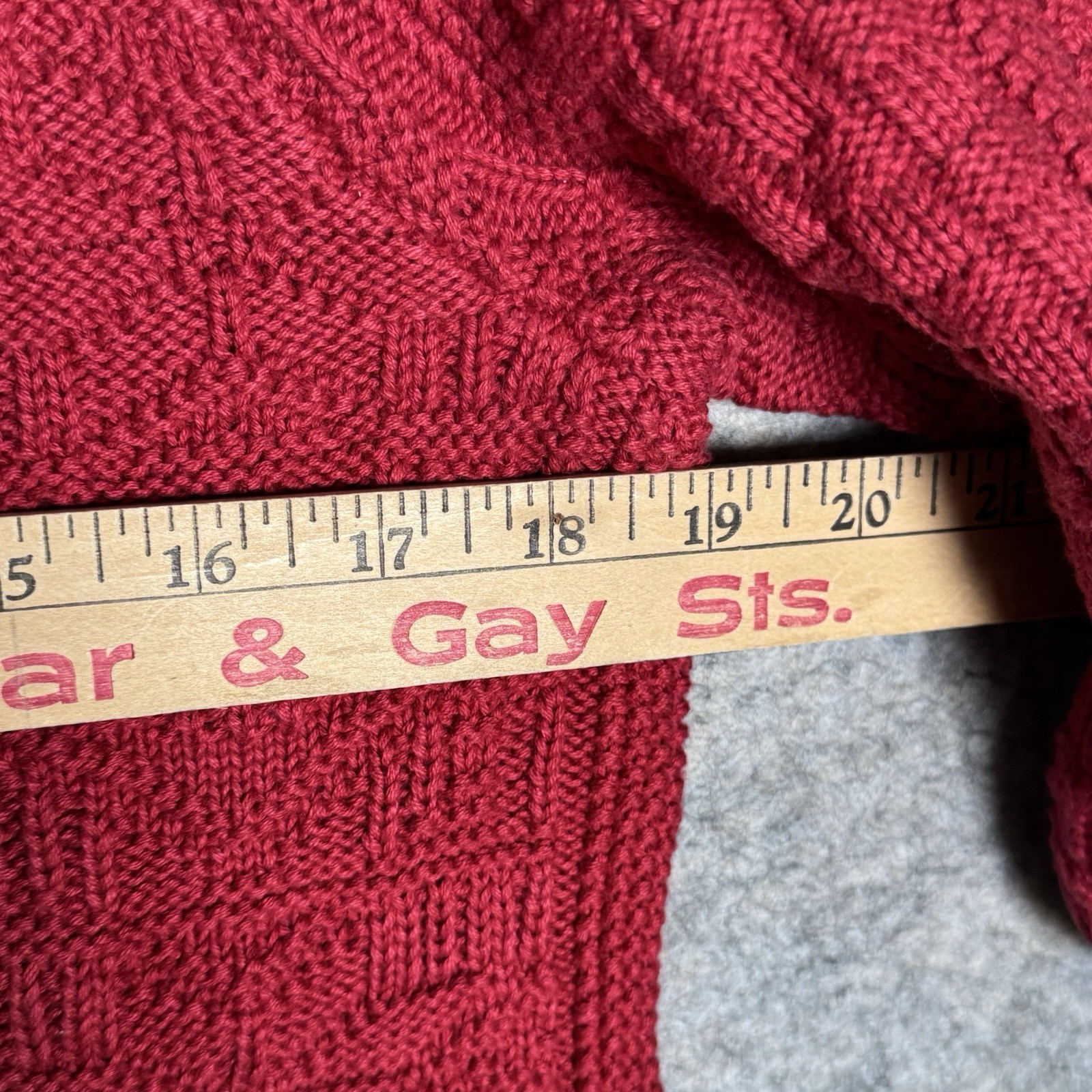 Vintage Womens LL Bean Red Button Up Cardigan Sweater Size M 19×24 100% Cotton