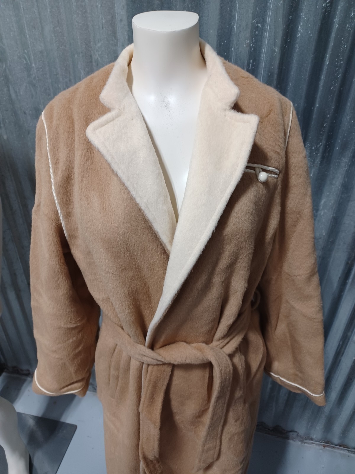 1970s Stevens Forstmann Cedarhurst Full Length Wool Felt Ladies Coat