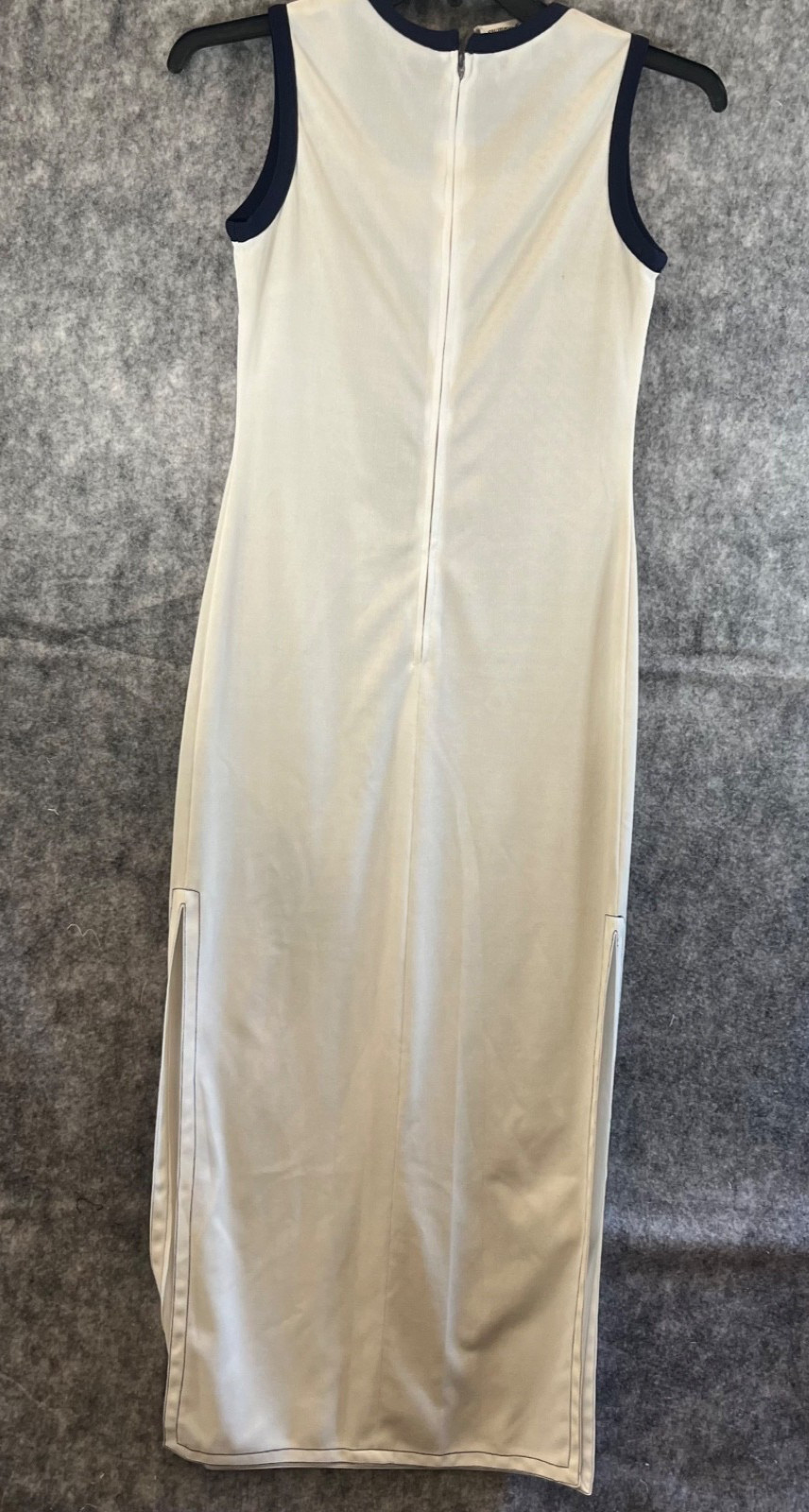 Vtg Westbury Fashions Dress Zip Up Polyester Modest Retro Scoop Neck Anchor