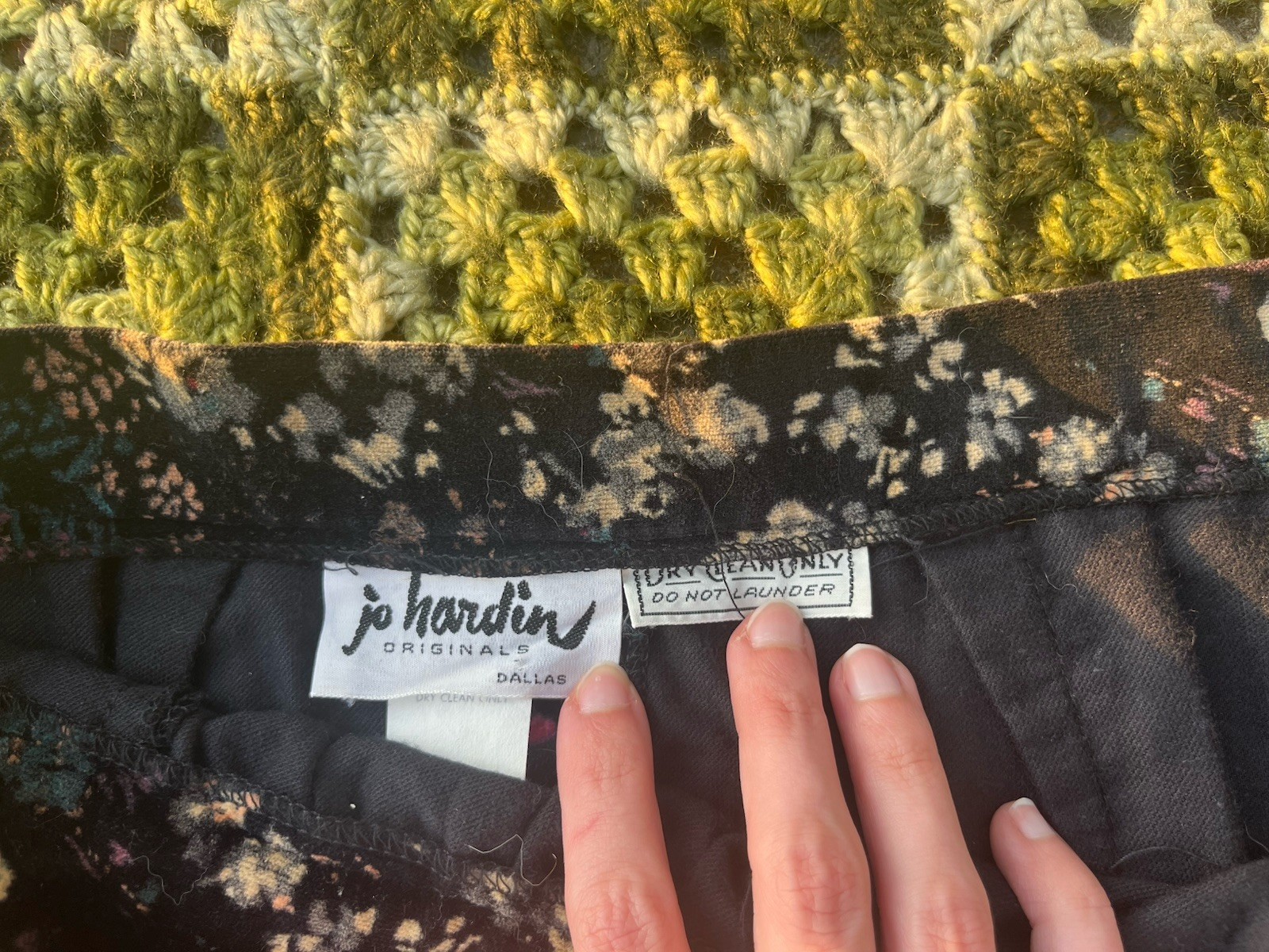 Vintage 1990s Jo Hardin Velvet Skirt Vest Set Size 10