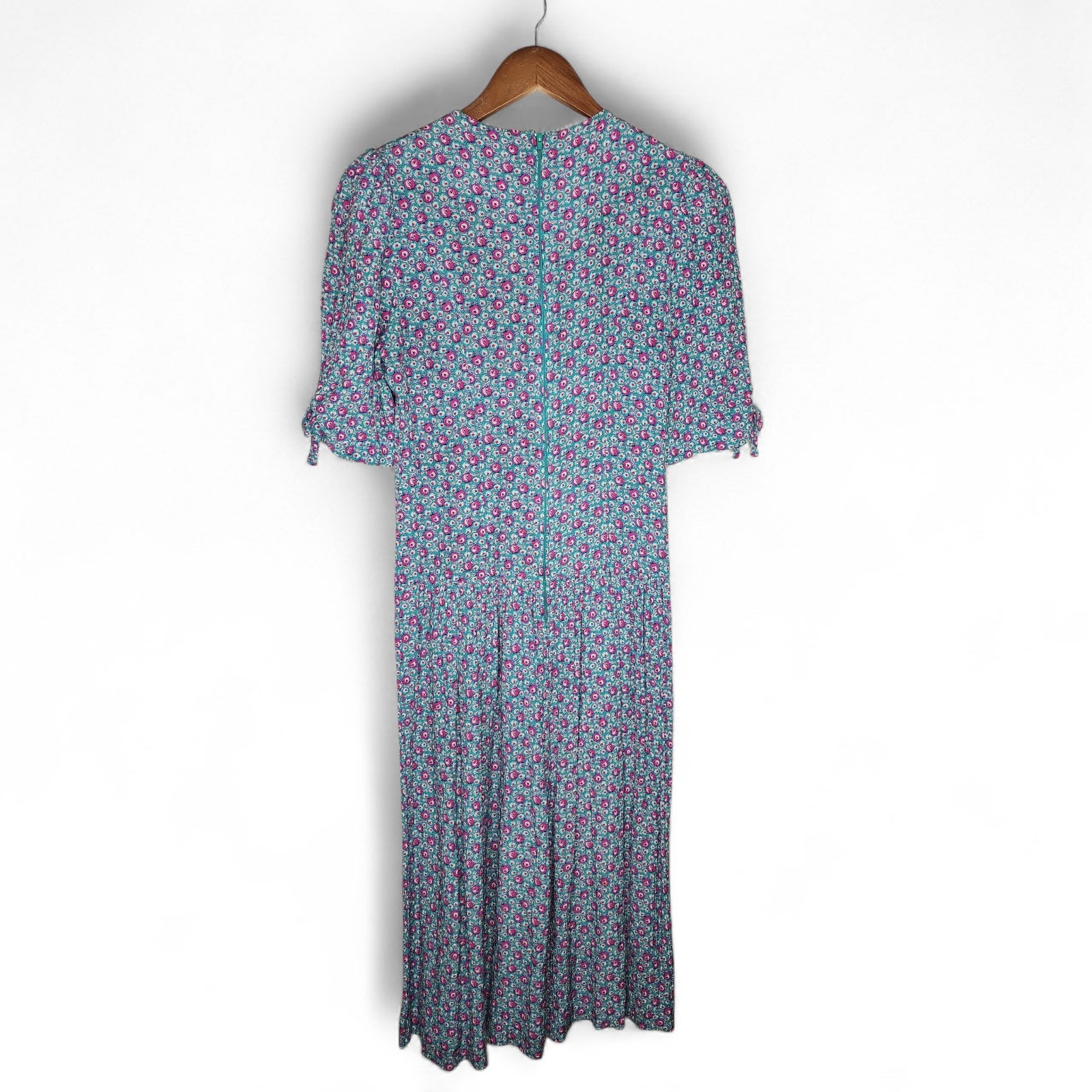 1980s Belle France Floral Print Vintage Midi Dress Size 4