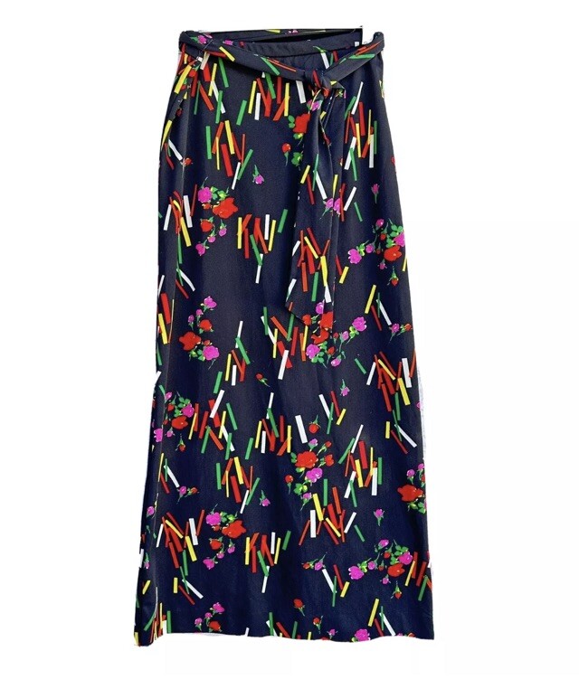 Vintage Alex Coleman California Maxi Skirt 1970s Abstract Floral