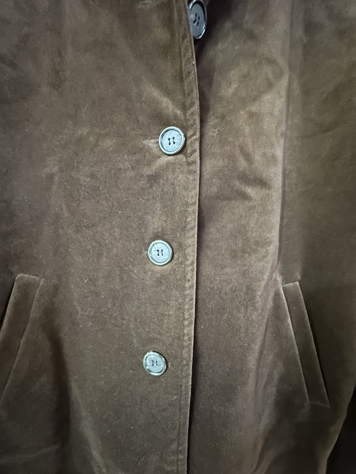 Vintage Isabella Bird 90s Women Velvet Classic Jacket Coat Chocolate Brown Sz 8