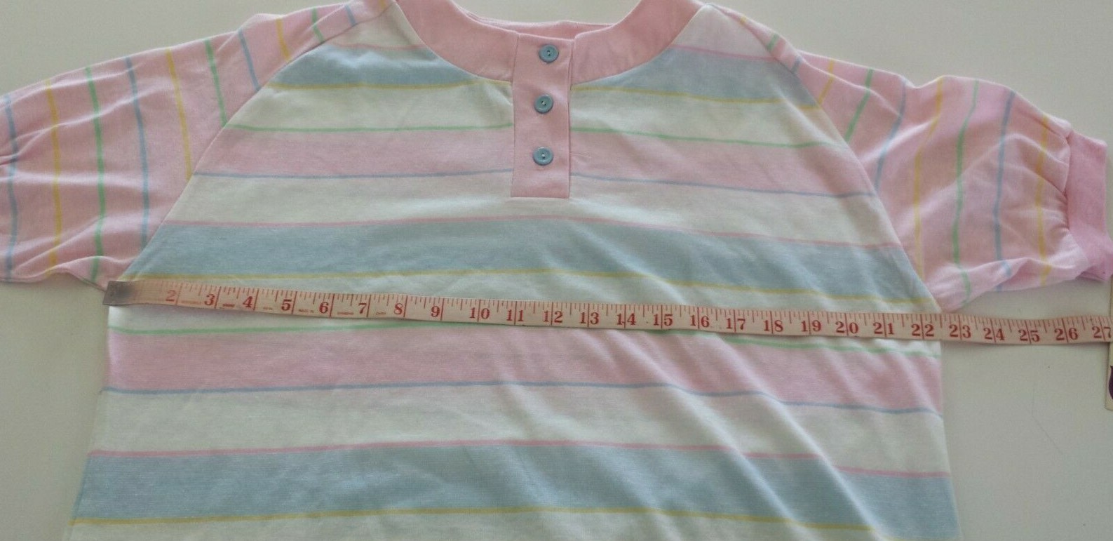 Vintage Jennifer Dale Nightgown Womens One Size Pastel Stripe Night Shirt