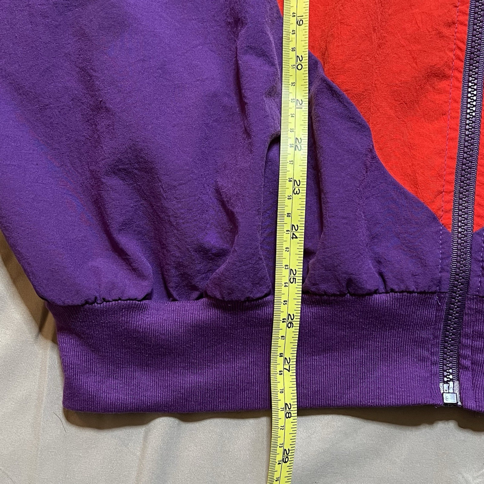 80s Vintage Silver Threads Color Block Full Zip Windbreaker Size L