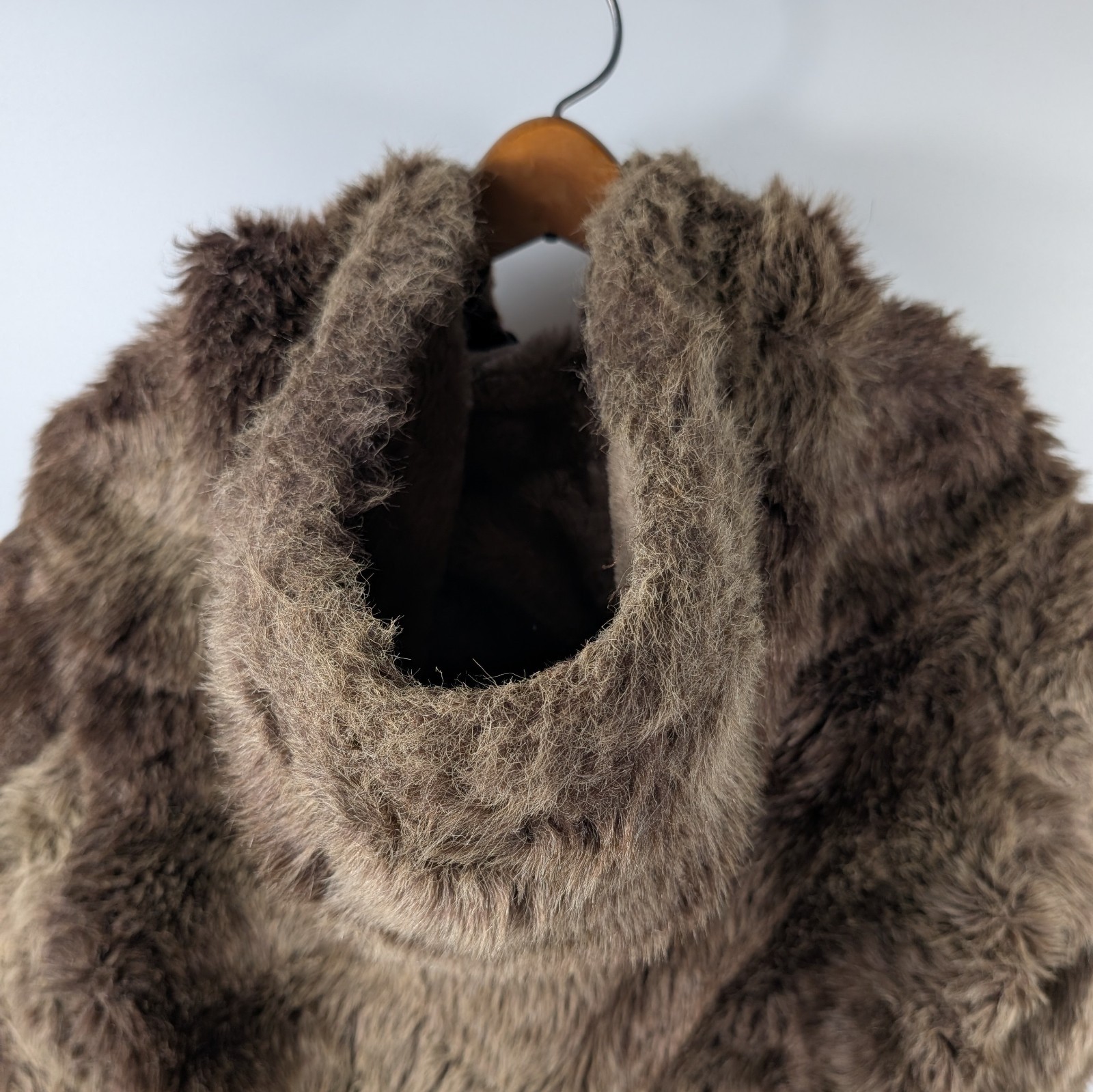 VTG Cooper Sportswear Faux Fur Jacket Hooded Boho Penny Lane Coat 70s 80s USA L