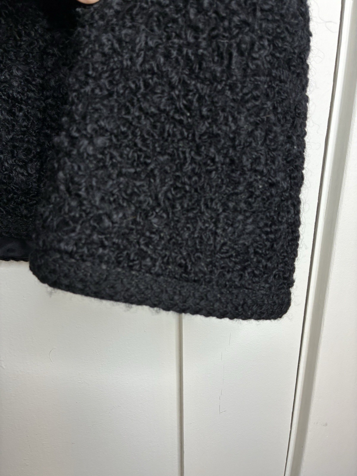 Vintage 1950’s Sandra Sage Black Boucle Wool Cropped/Bolero Jacket USA Women’s M