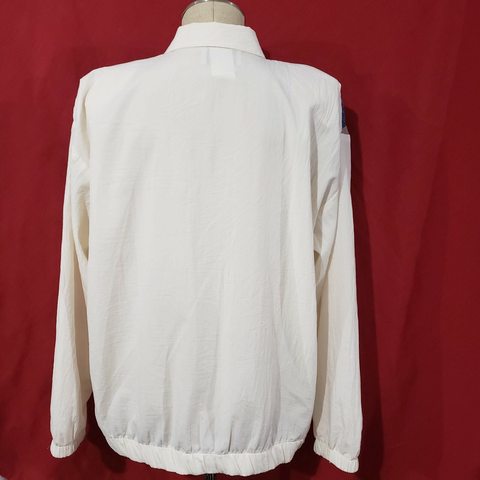 Vtg Teddi Ivory Multicolor Zip Light Blazer Top XL
