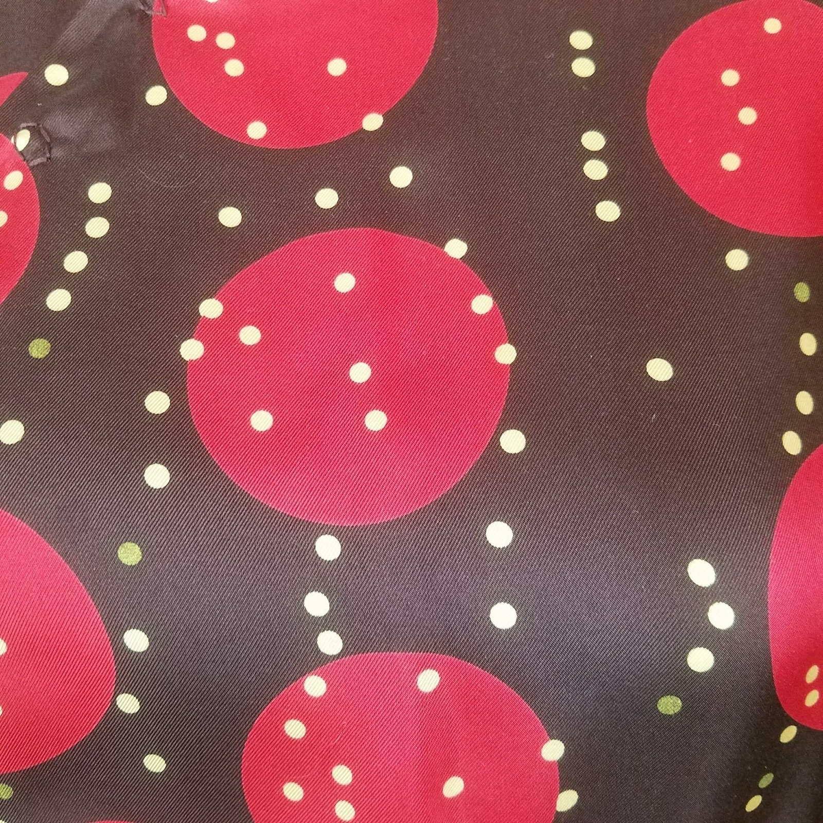 Vintage Armand Ventilo Womens Brown w/ red White Dots Size 40/S Top Assymetric
