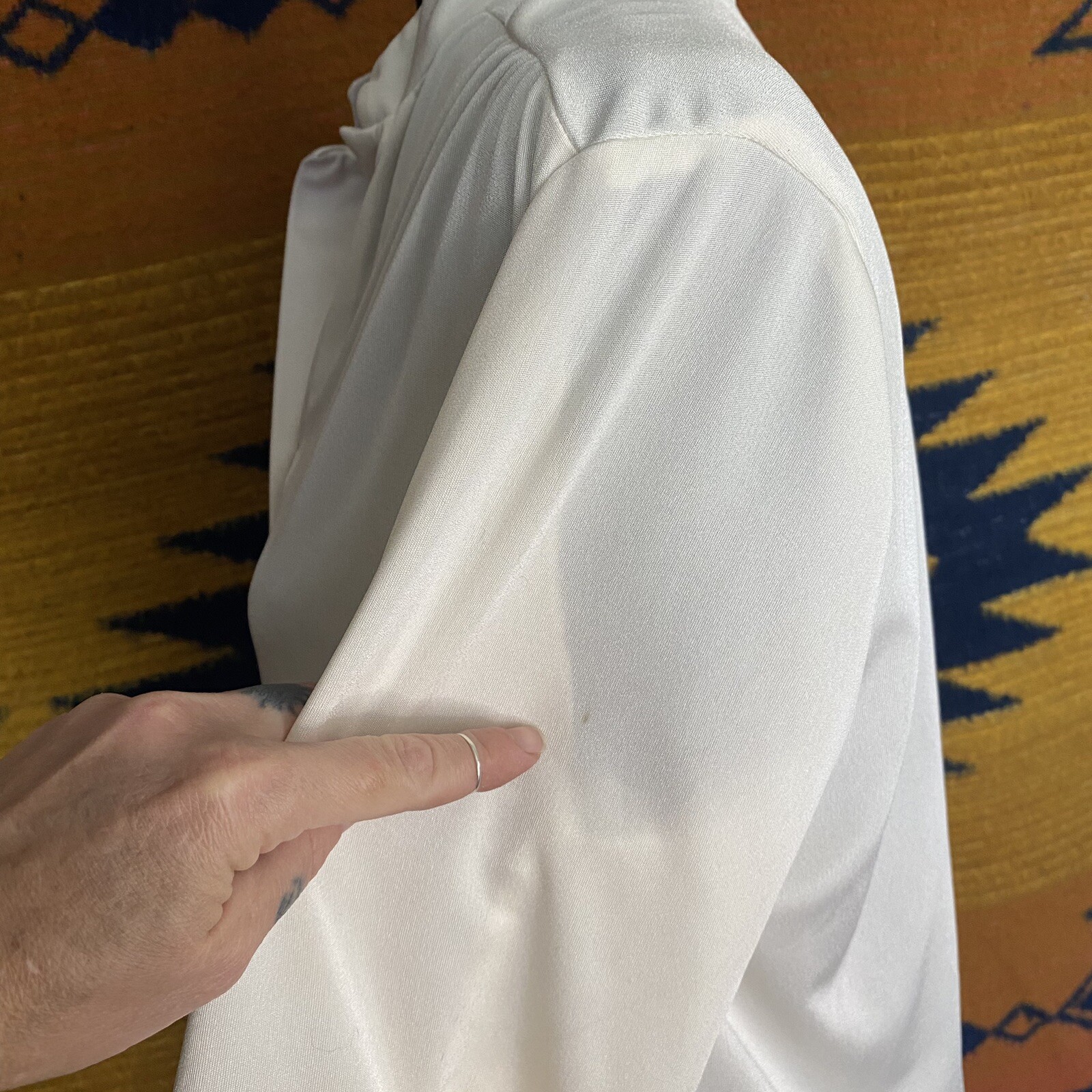 Vintage Topson Downs Of California Bohemian Blouse. Creamy White. Size Large.