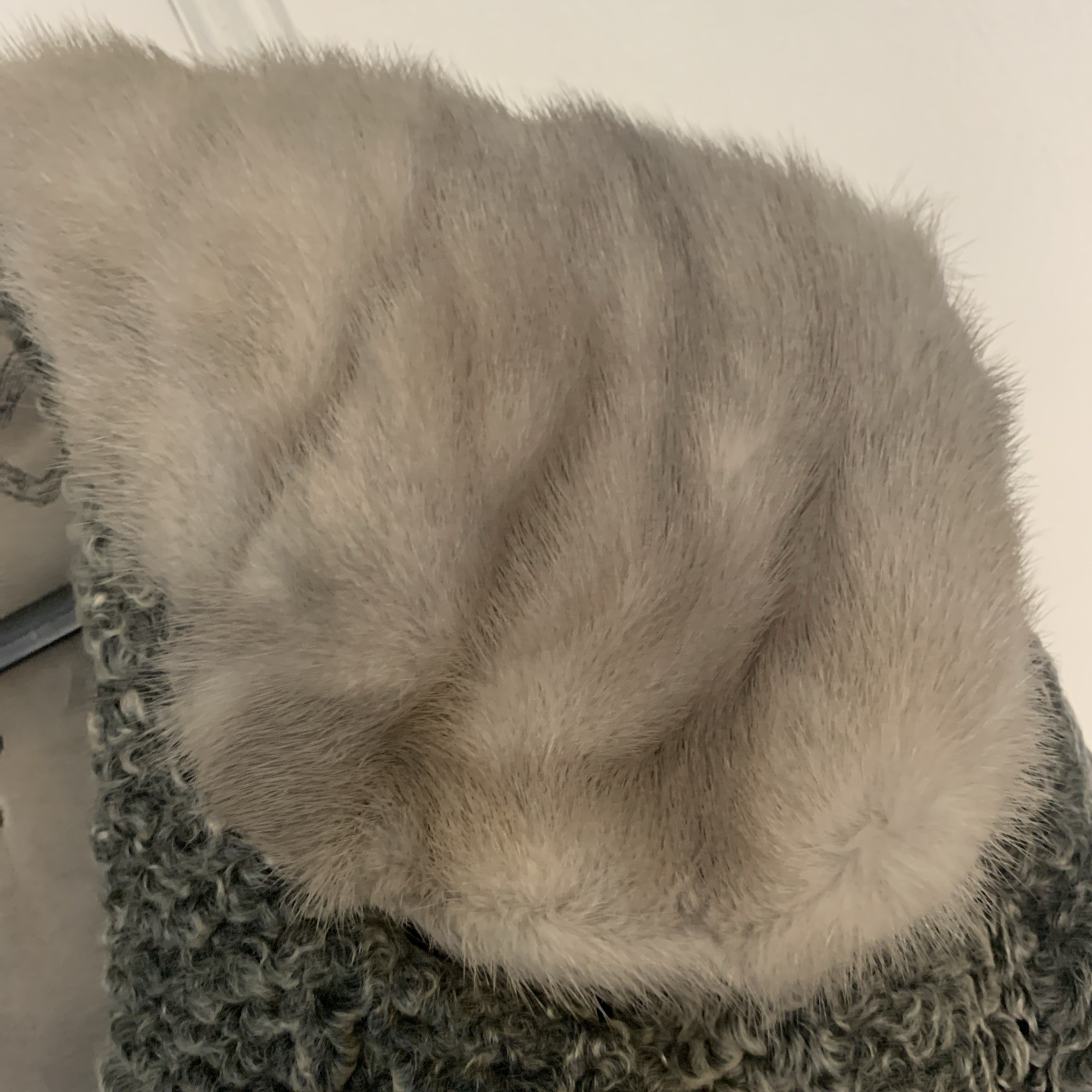 Vtg Gray Curly Persian Lamb Coat Fur Collar And Cuffs With Belt Small Truesdell