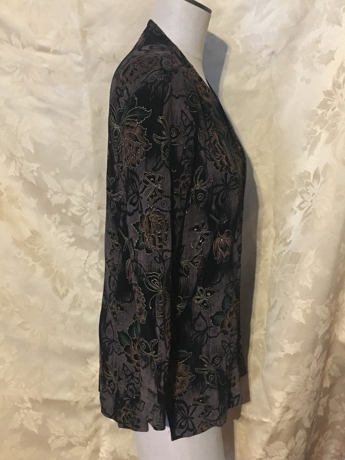 Vintage Citi Dress Career Knit Top Ladies’ Size 6 Floral Butterfly – Made in USA