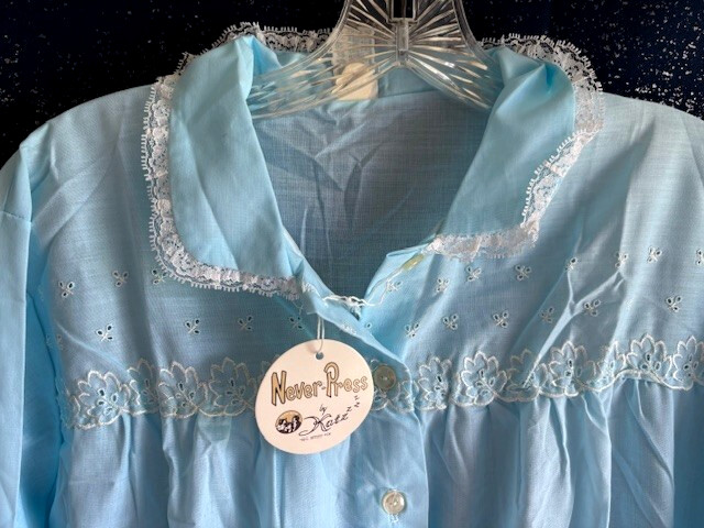 NWT, VTG KATZ LONG SUMMER NIGHTGOWN BLUE SZ 38