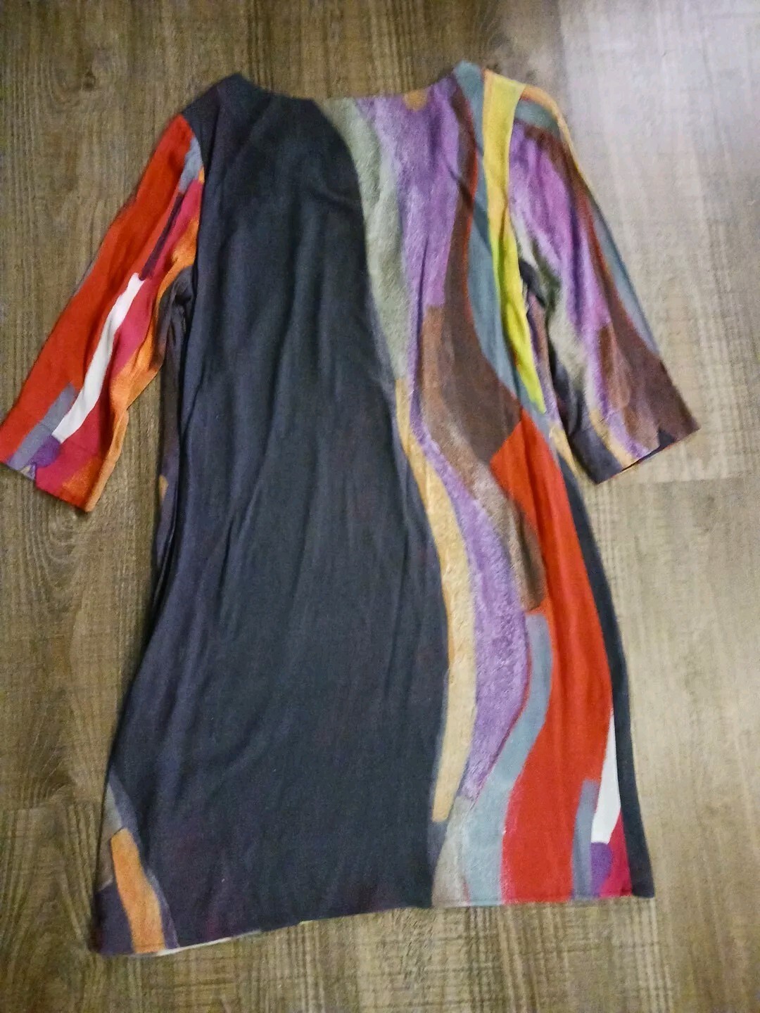 Vtg. Claire Desjardins by Carre Noir Paint Stroked Watercolor Dress Size M