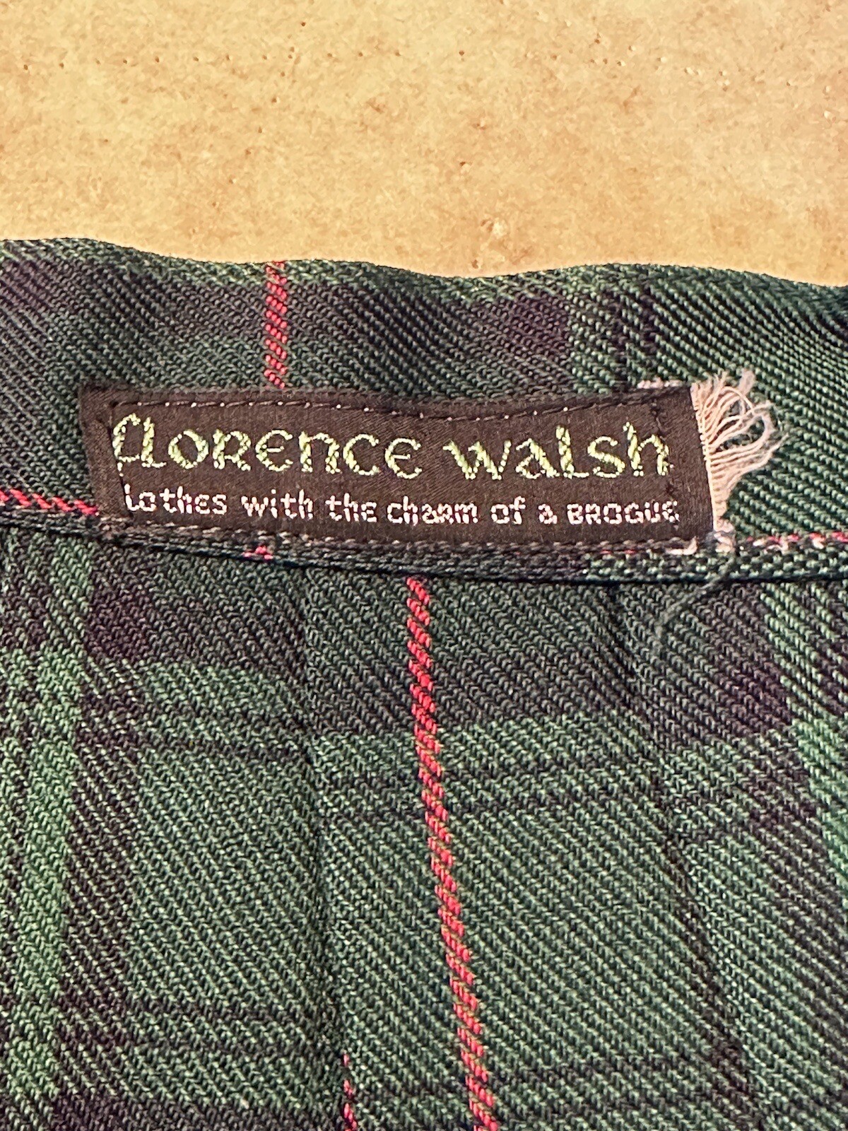 Vintage Florence Walsh Green Blue Red Plaid Kilt Skirt Sz XS Pre-owned