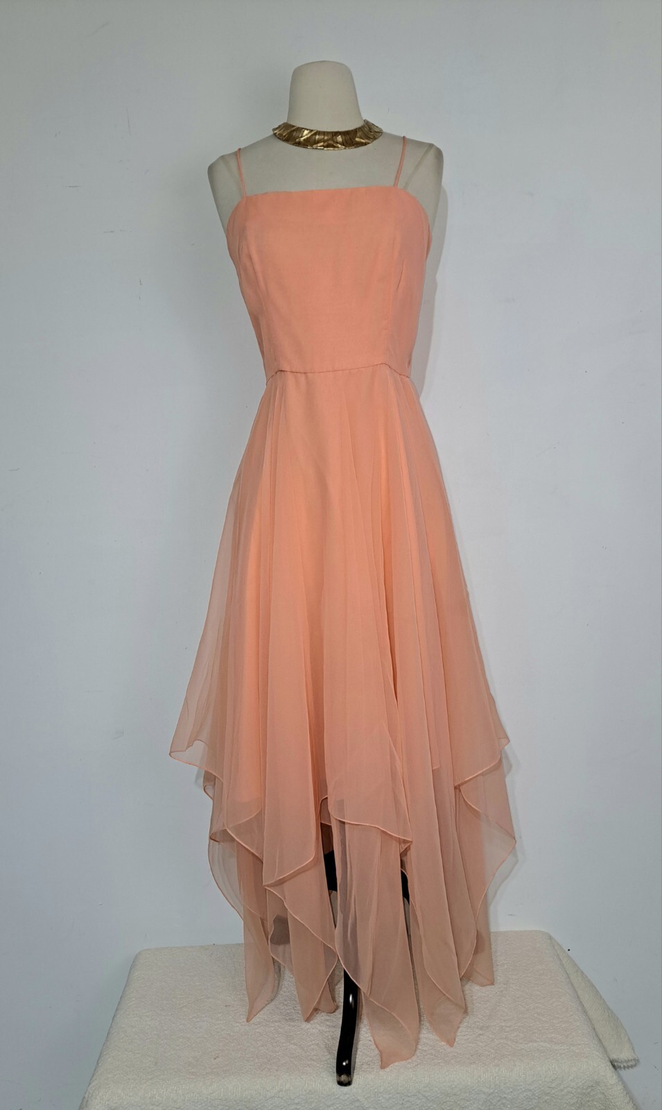 Vintage 1970s Handkerchief Festival Dress XS Don Luis de Espana Double Chiffon