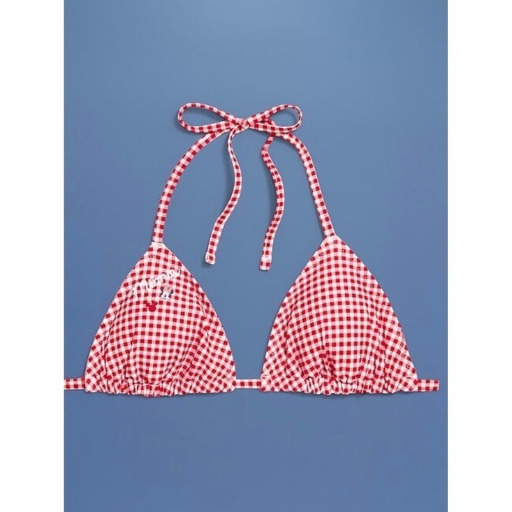 Old Navy x Disney Minnie Mouse Red Gingham Triangle Bikini Top women’s large