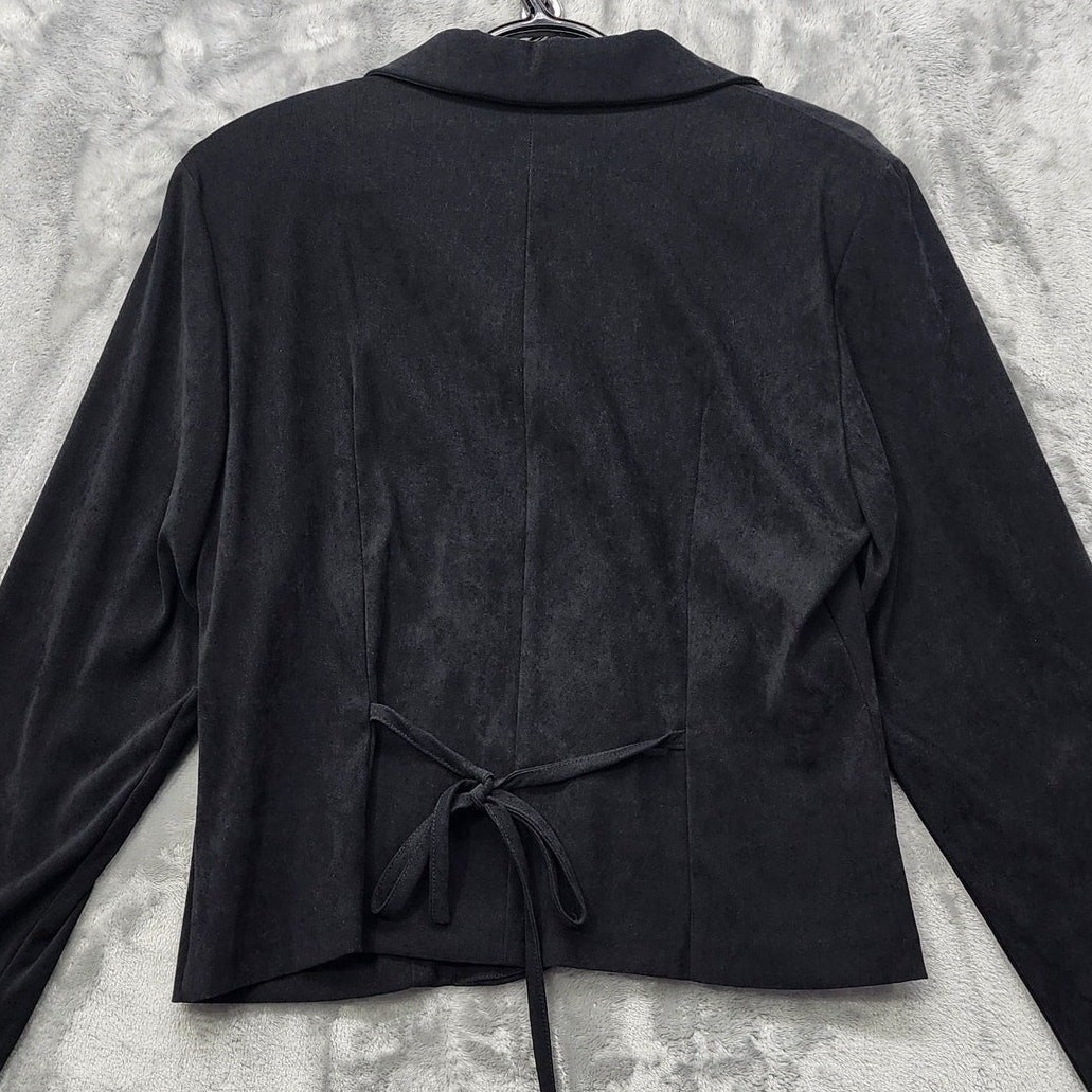 Vintage Brett Alixander Jacket Womens 12 Black Stretch Sueded Polyester Lined