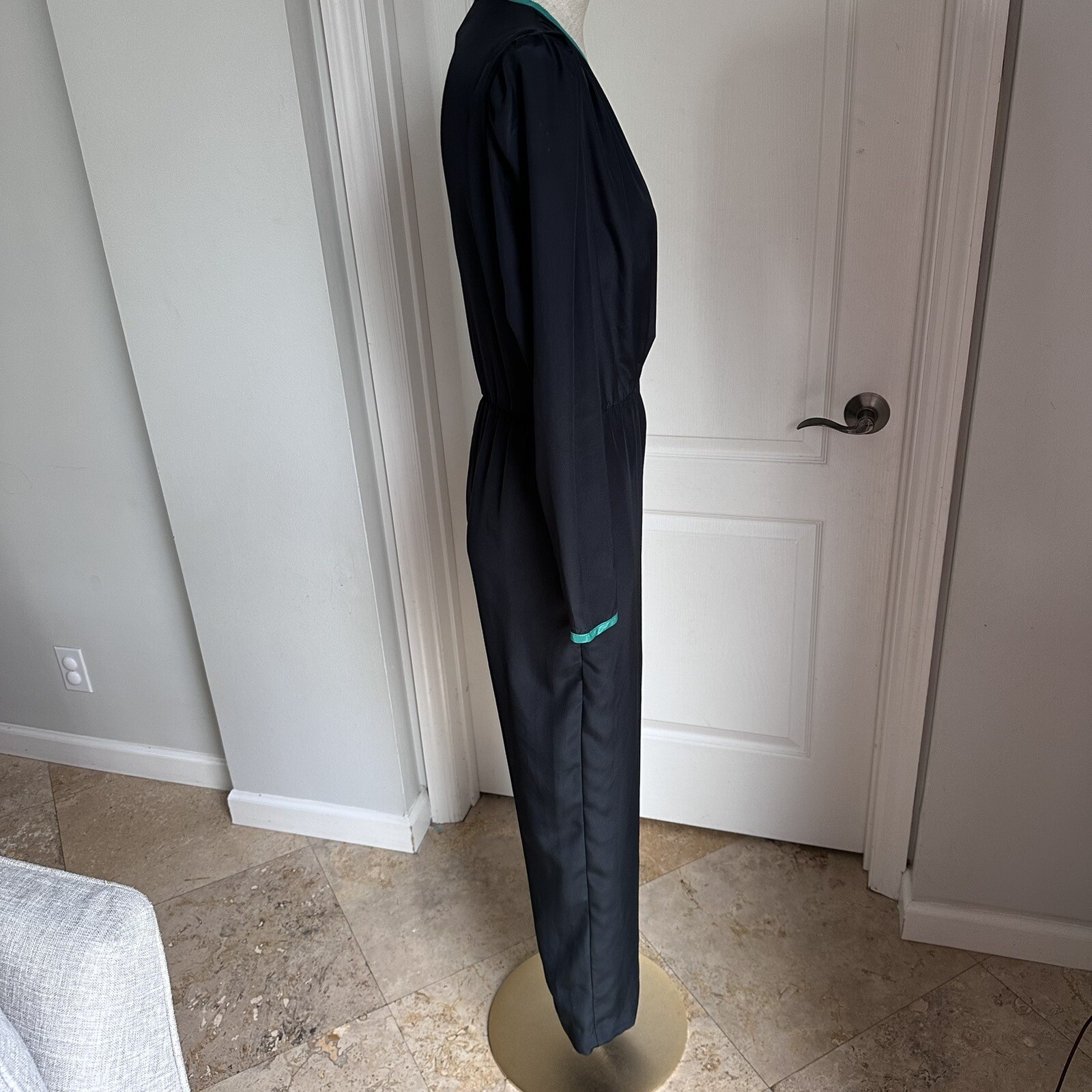 Vintage 70s ALISON PETERS Black JUMPSUIT