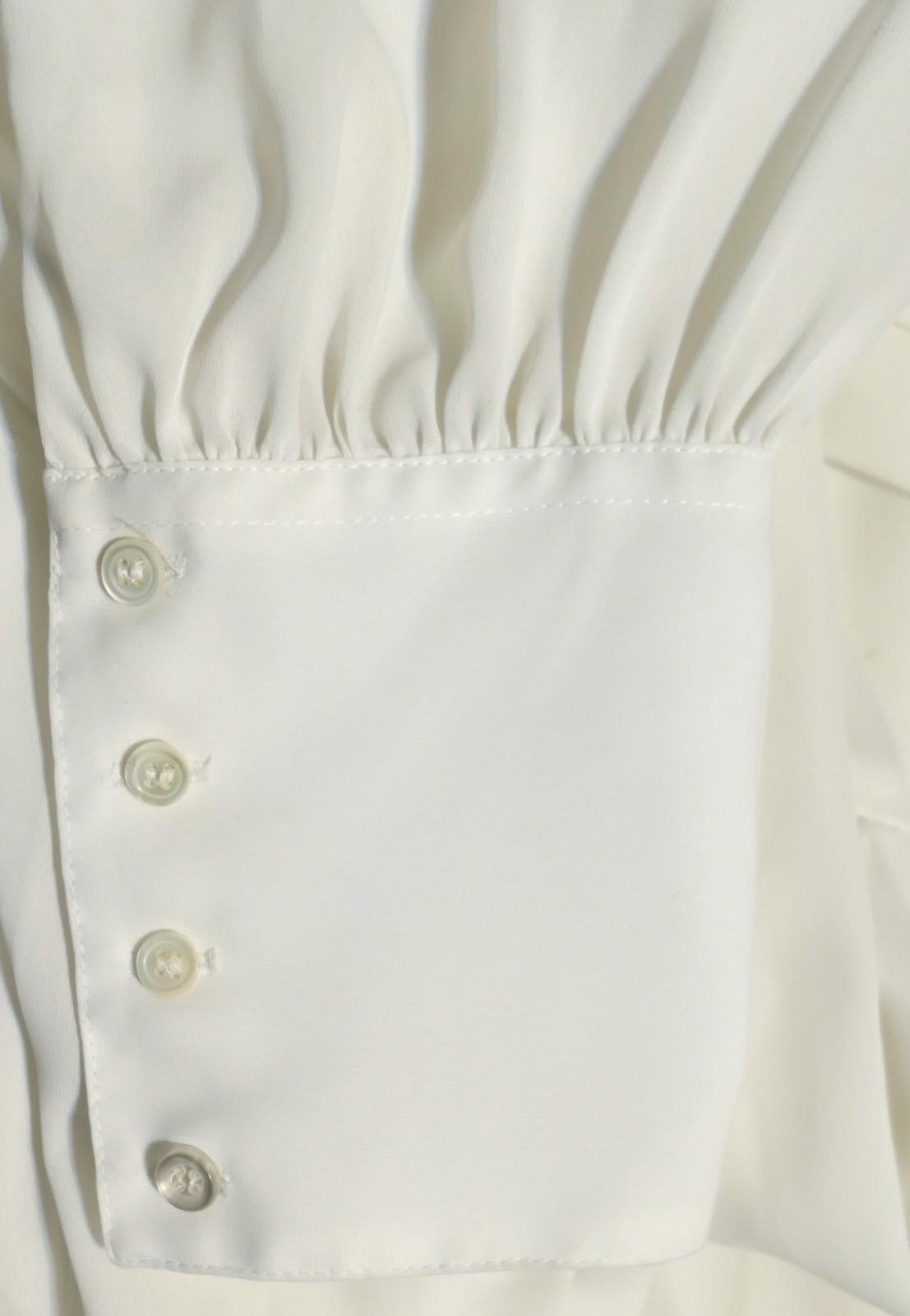 Vintage 80s Liz Claiborne Chiffon Bishop Sleeve Military Draw String Blouse sz 4