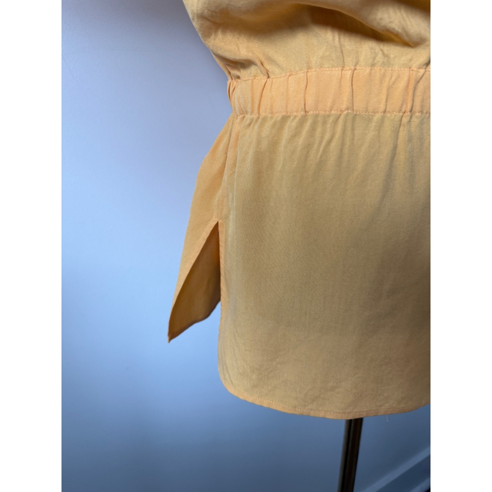 Norton McNaughton Petite Mustard Yellow 100% Silk Wrap Safari Jacket 12P Vintage