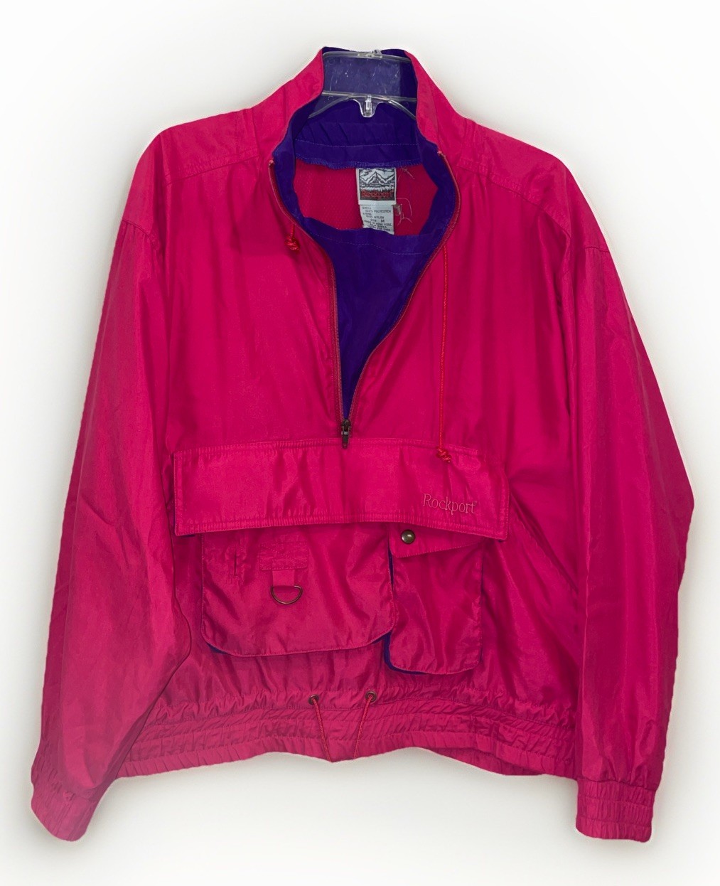 Vintage 1980’s Rockport Soft Shell Pink Pullover Windbreaker Women’s Size Medium
