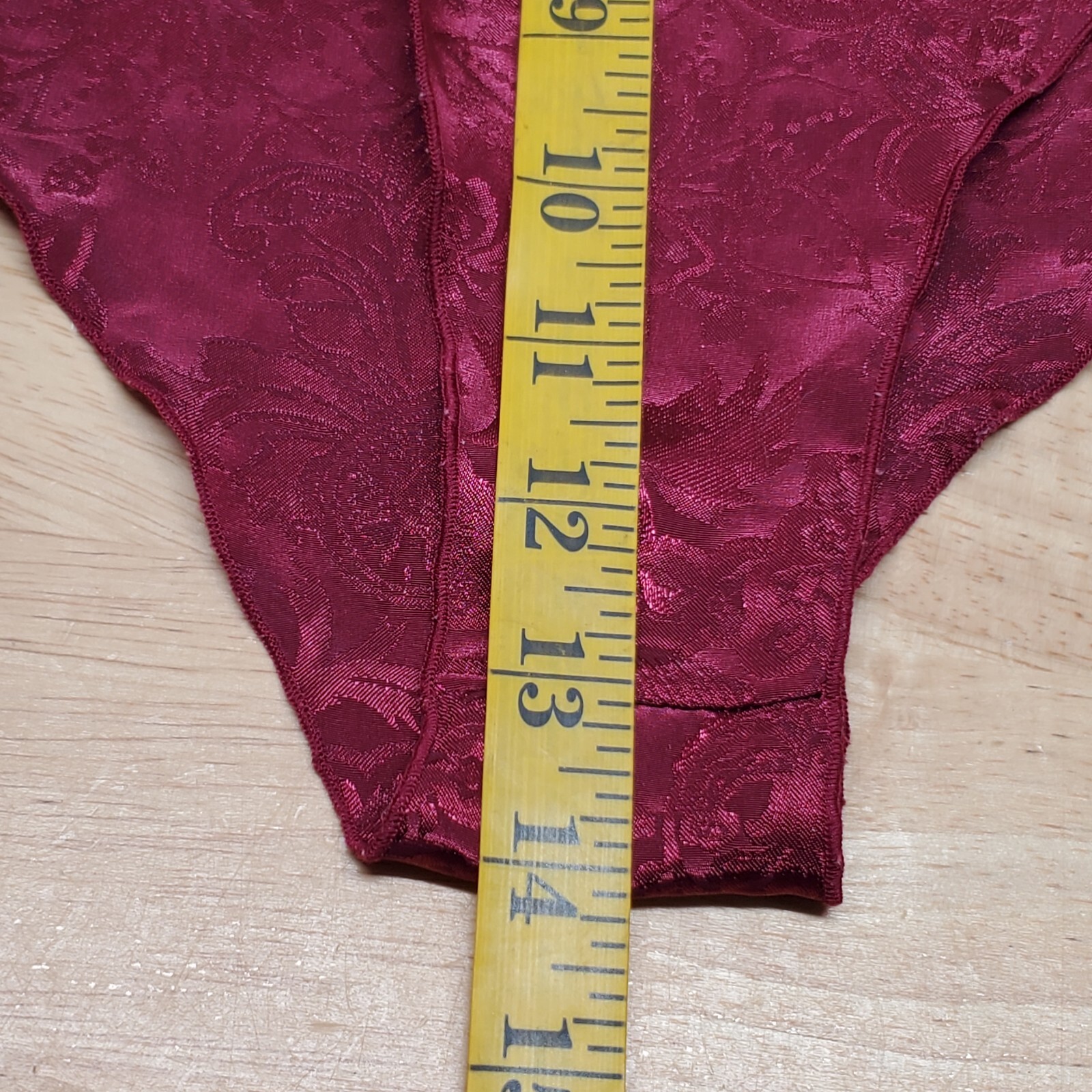 Victoria’s Secret Gold Label Hi Cut Panties Burgandy Red Floral Size S Vintage