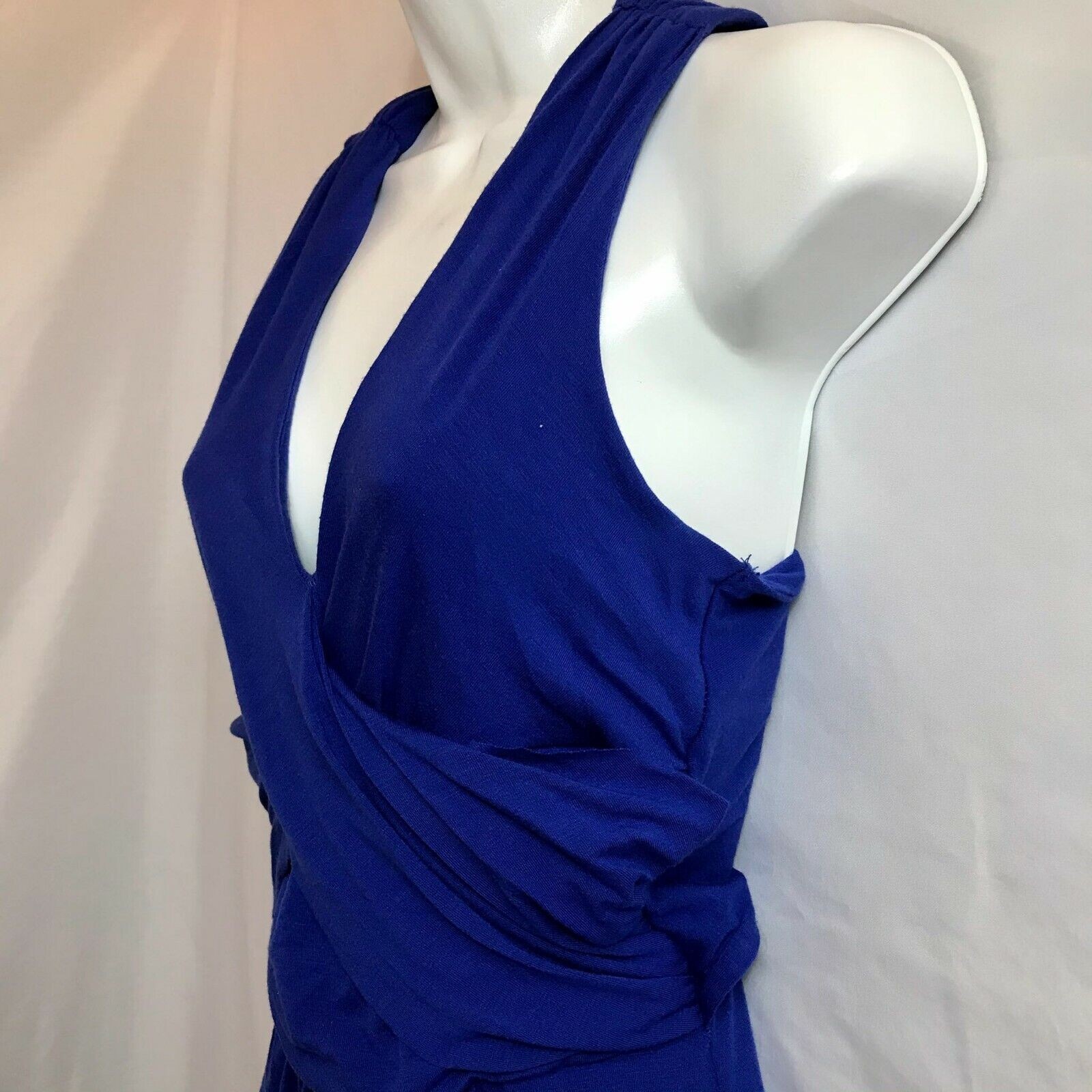 Poof Couture Dress Womens M Crisscross Maxi Electric Blue Long Slit Glamcore