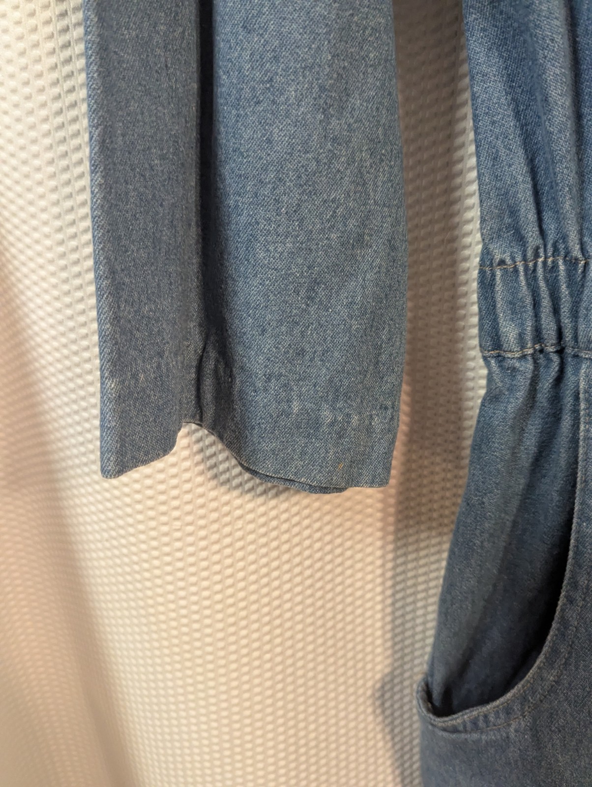 Vintage Ideas Bling Embellished Denim Dress Button Up Pockets 80s 90s Size XL