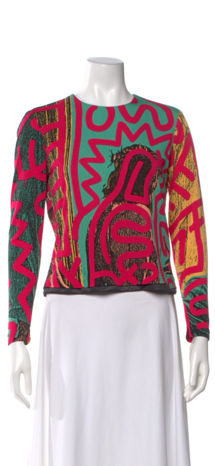 *ICONIC * STEPHEN SPROUSE* KEITH HARING* COLLABORATION GRAFFITTI SHIRT * 1988 *
