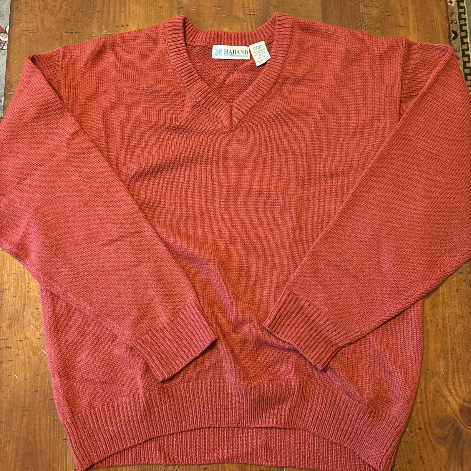 Vintage Haband Burnt Orange Sweater Size XL