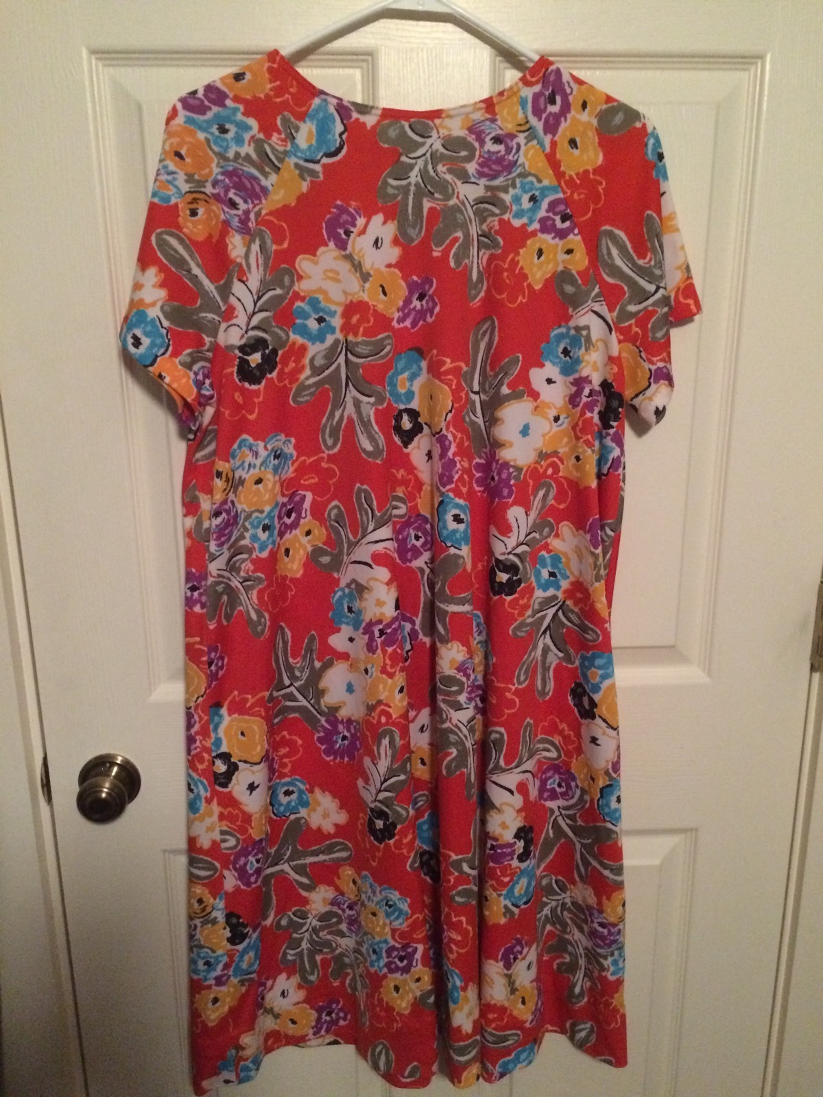 Vintage Zip-Front Elaine Sklar Bright Vivid Colored Floral Robe Lounger Large