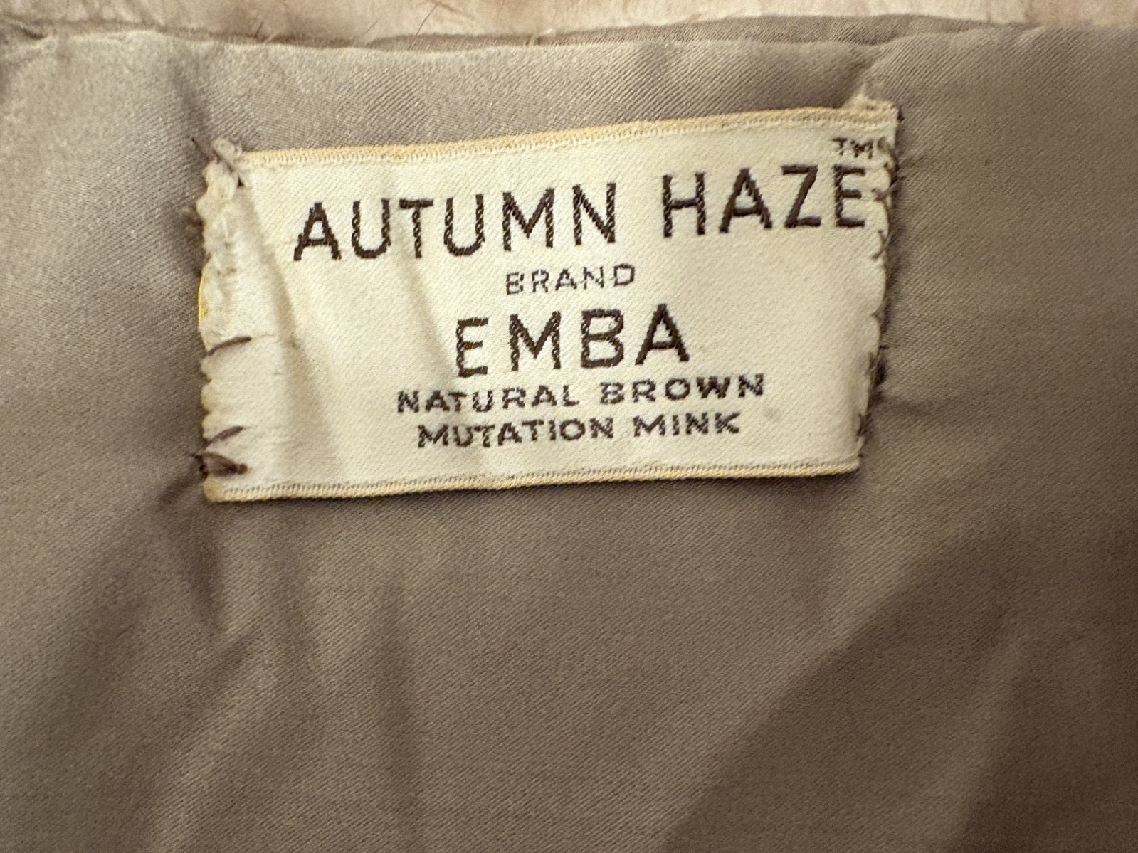 Strouss Autumn Haze MBM EMBA Mutation Mink Arm Slits Fully Lined Mint