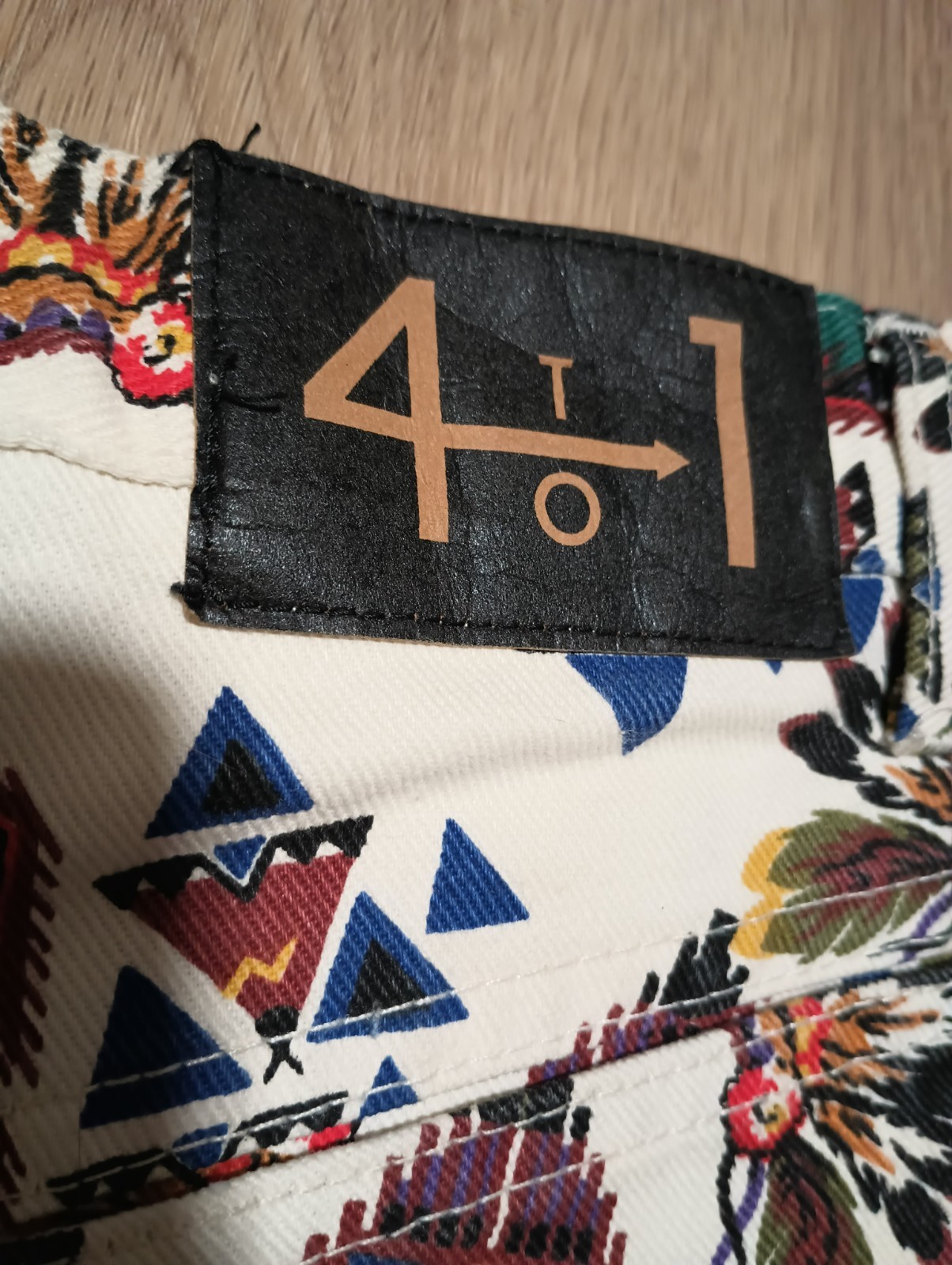Vtg 4 TO 1 Southwest Western Tribal Native High Rise Ribcage Denim Shorts 5