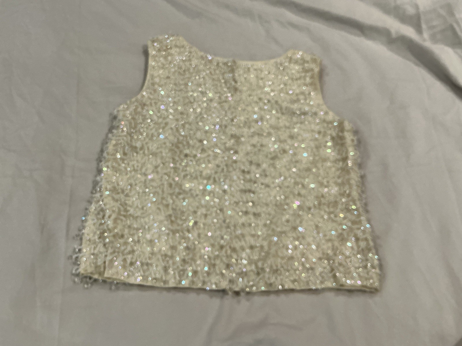 Vintage House Of Gold Hand Beaded Silk Evening, Top Size 8 100% Silk