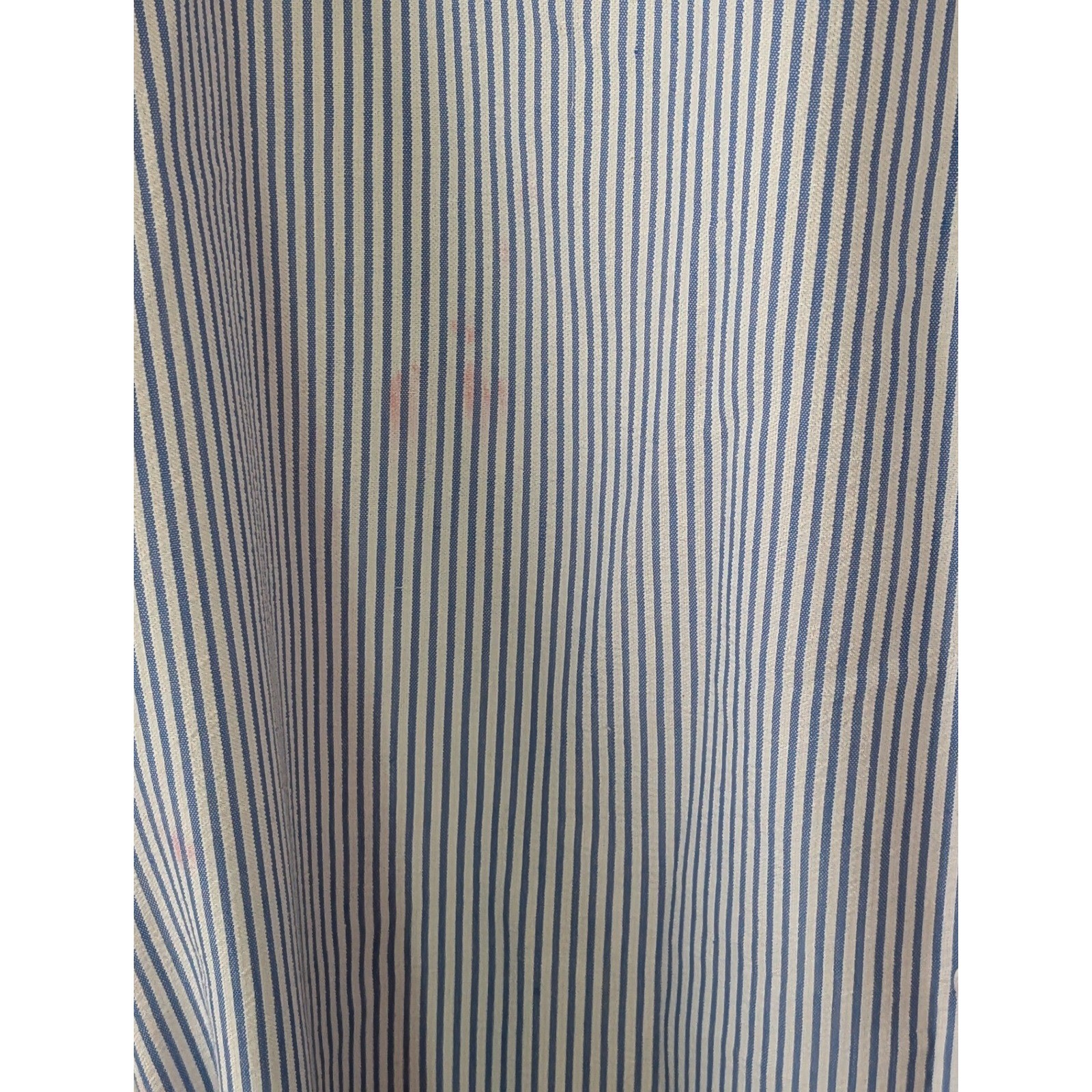 Serbin Shirt Dress Womens 16 Blue White Striped Good Vintage Belted Midi USA
