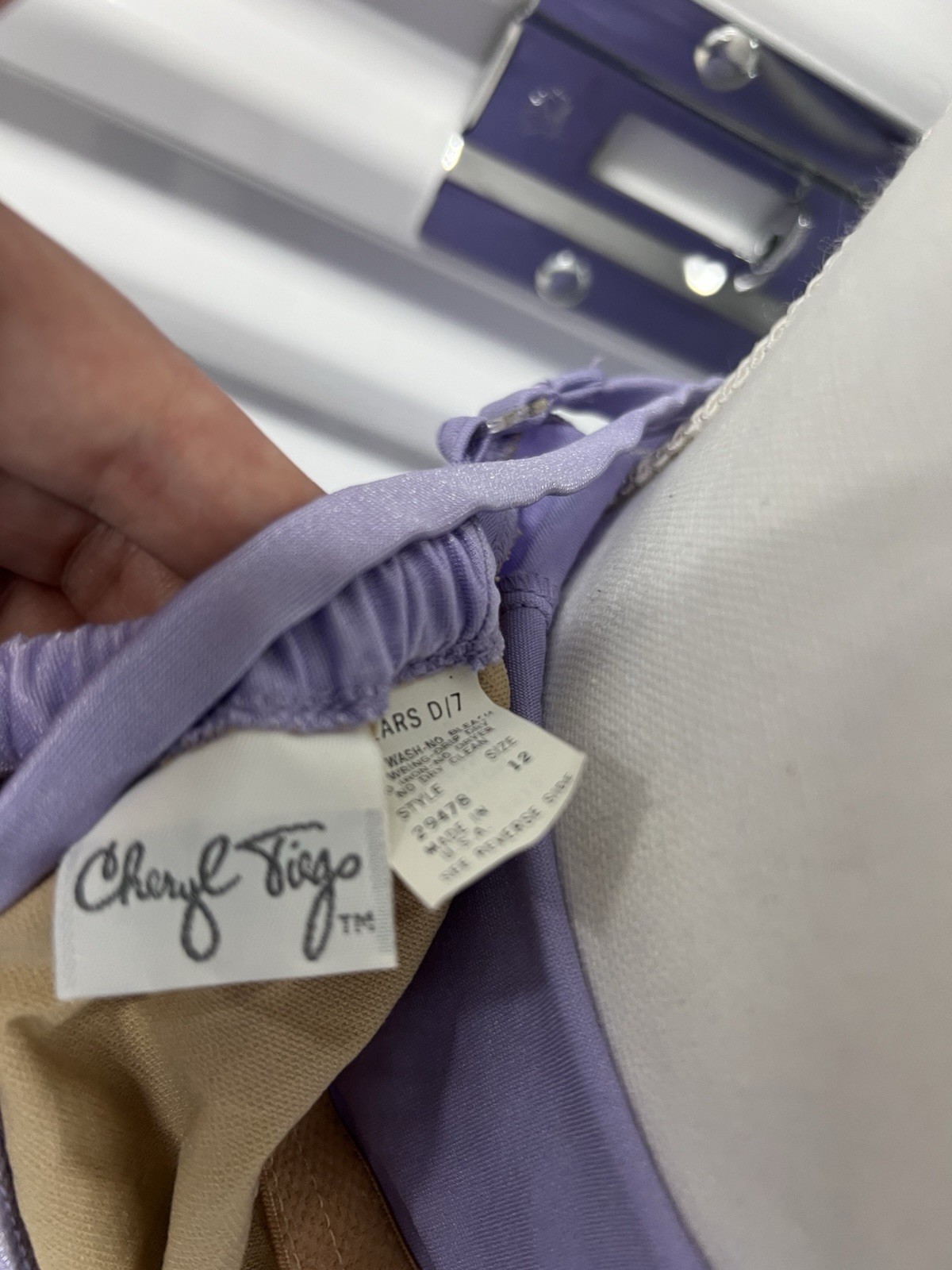 Vintage 1980’s Cheryl Tiegs Sears One Piece Swimsuit Purple Size 12 SEARS