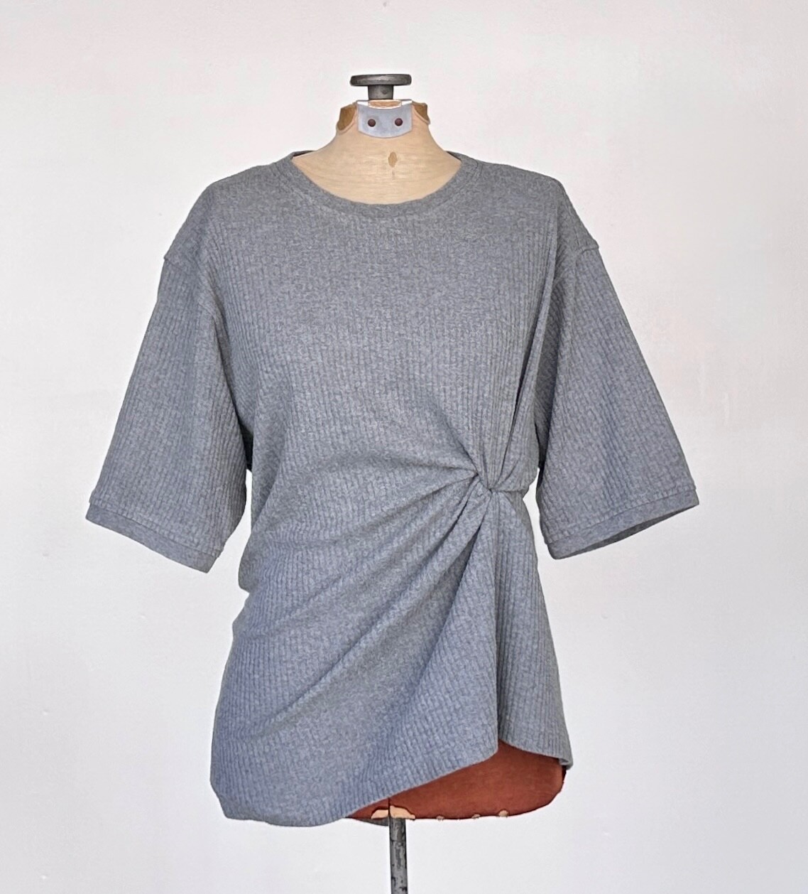 Perry Ellis Ringer T Shirt Size Large Designer Vintage Cotton Gray T Shirt