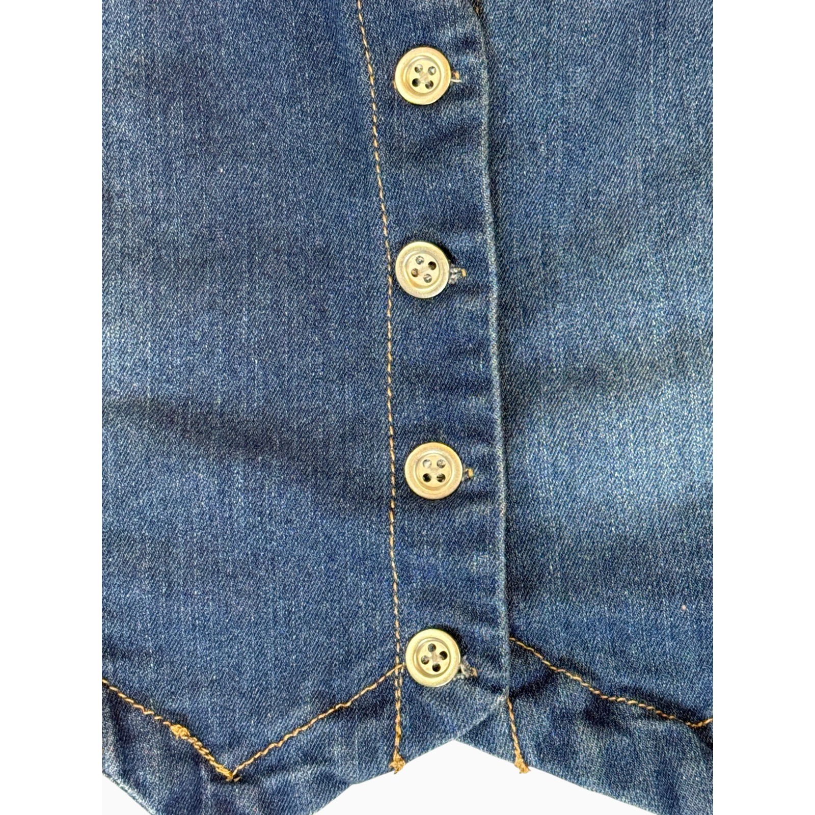 Dylan Ryan NYC Denim Button Front Cropped Vest Medium Western Casual Blue