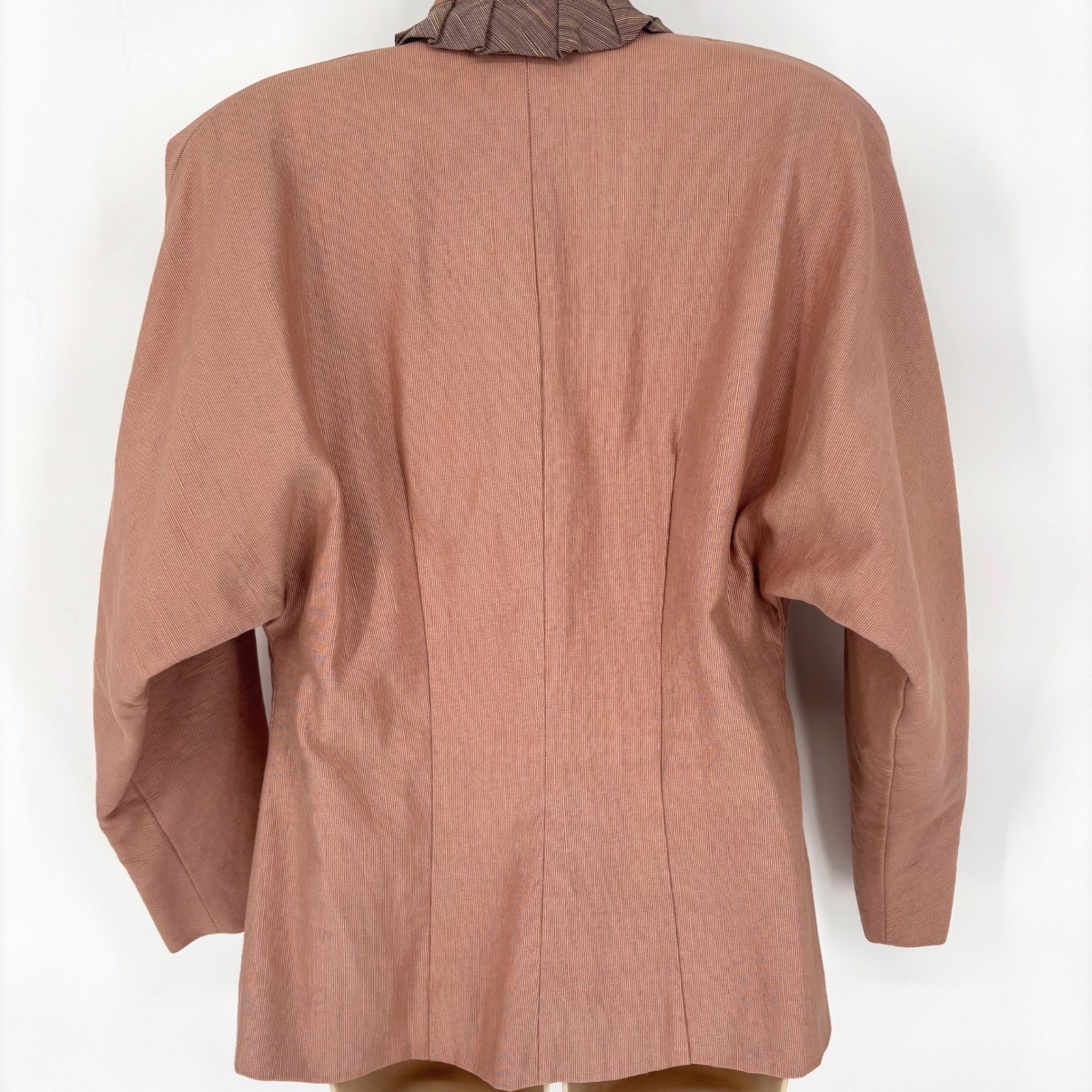 Vintage 50s Edith One-Button Applique Blazer Pink Peach Lined Womens Sz L